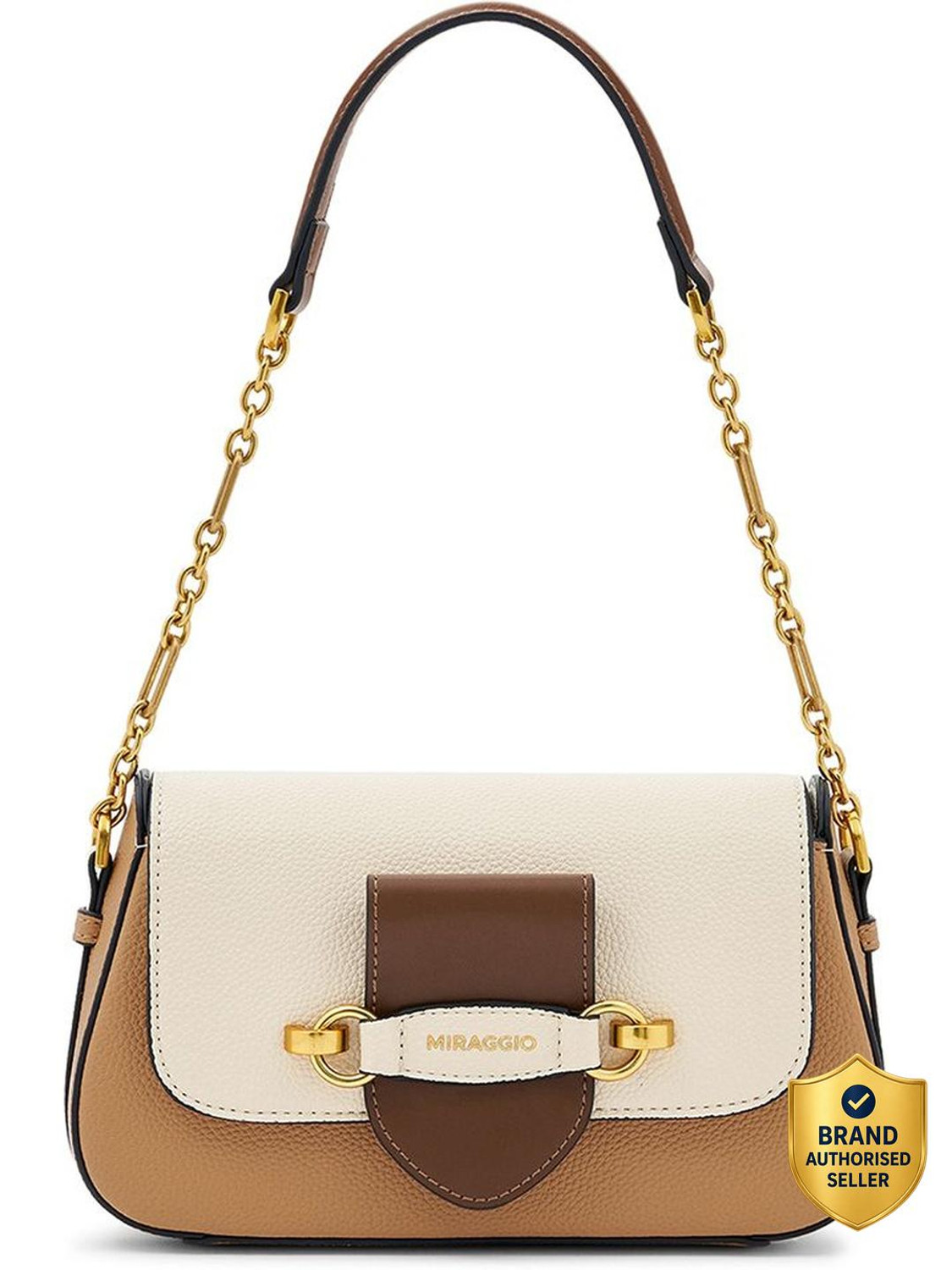 Image of Miraggio Women Beige Shoulder Bag