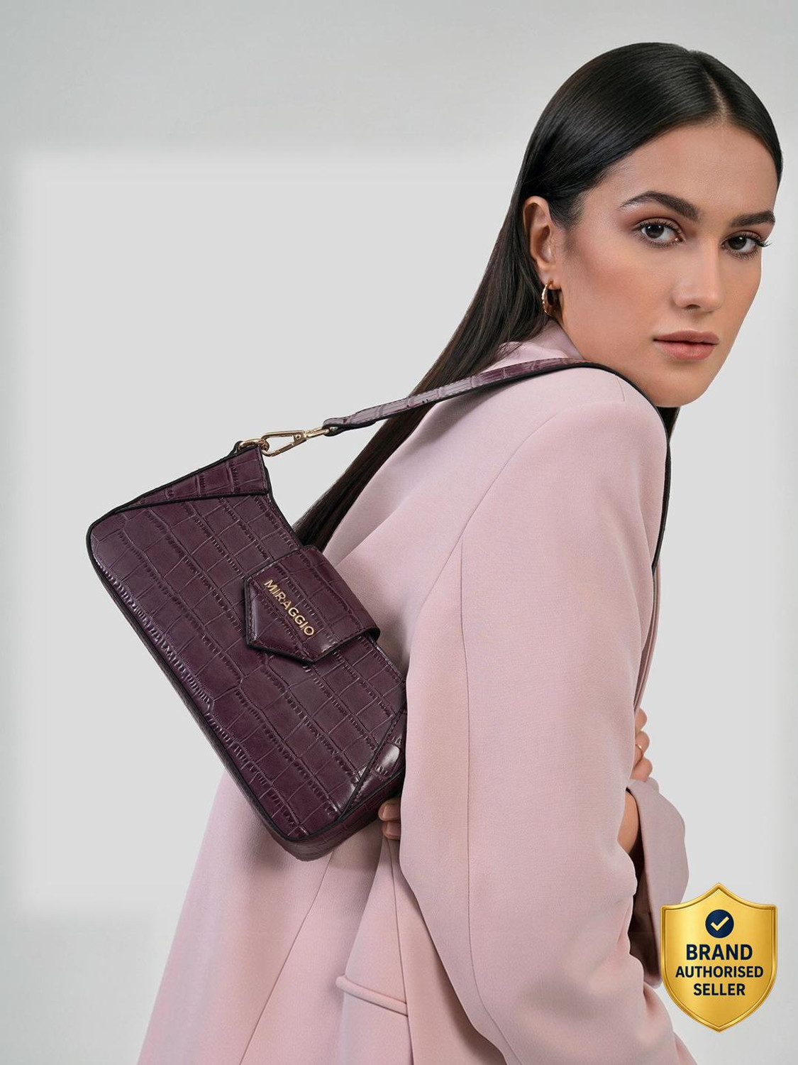Image of Miraggio Women Maroon Shoulder Bag