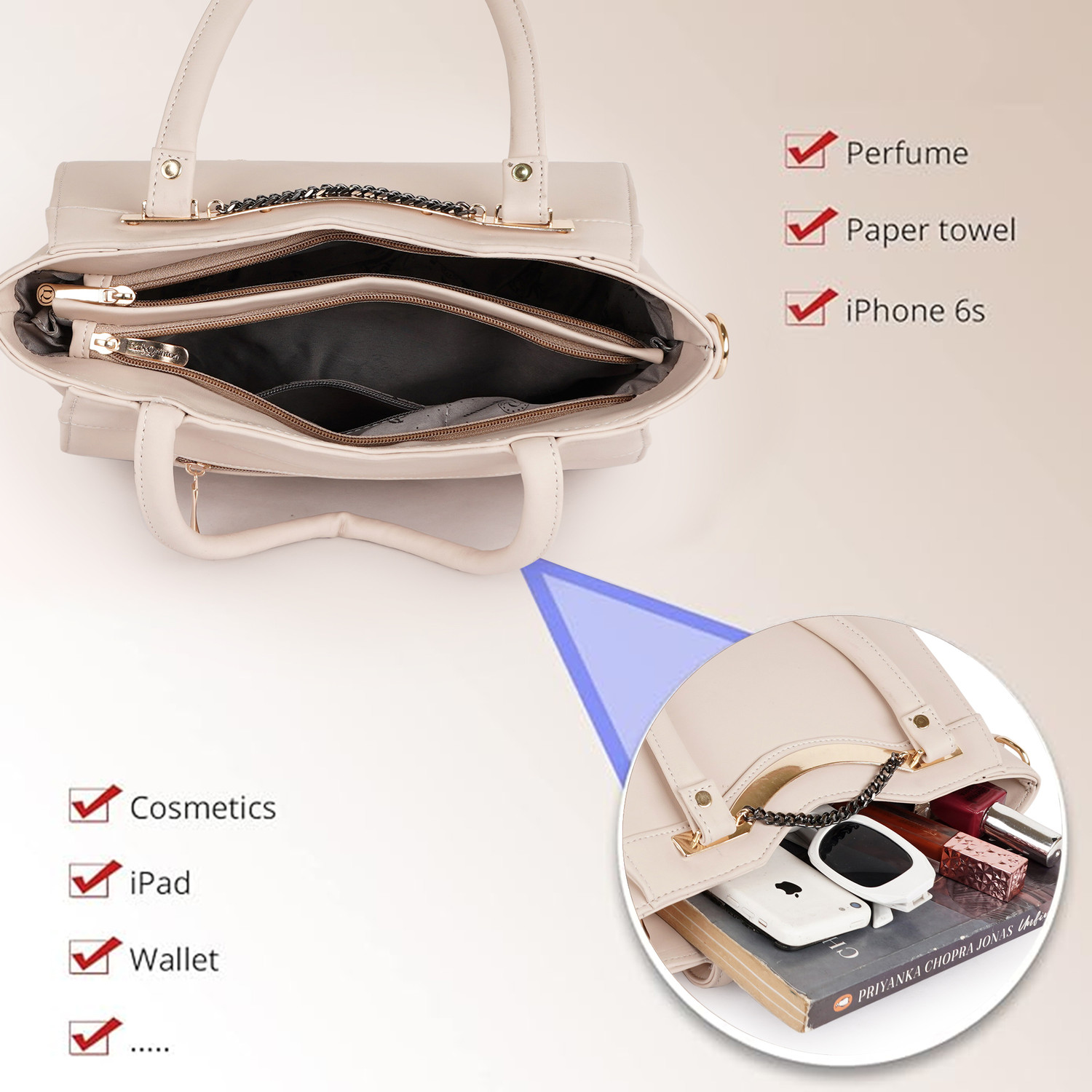 Image of Lady Quinton Women Beige Handbag