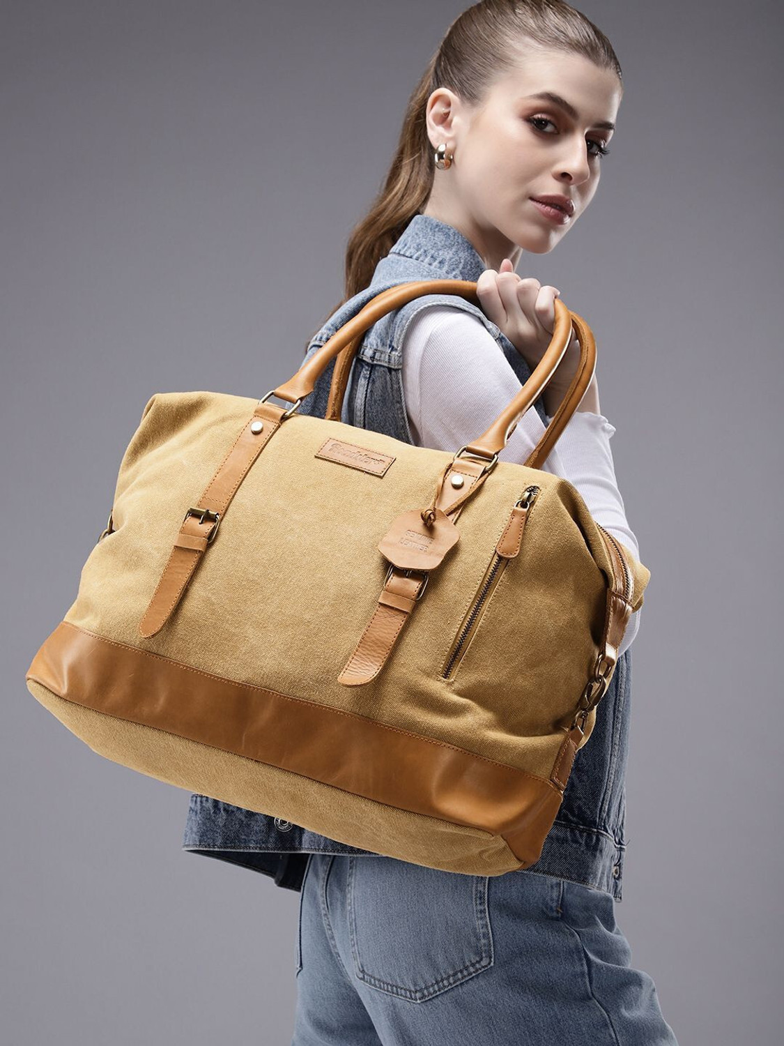 Image of Roadster Men & Women Tan Shoulder Bag