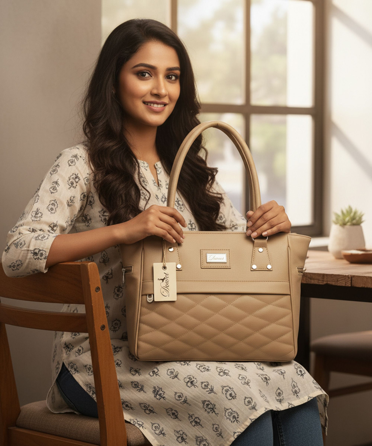 Image of Dowet Beige Hand-held Bag Women light weight Hand messenger bag