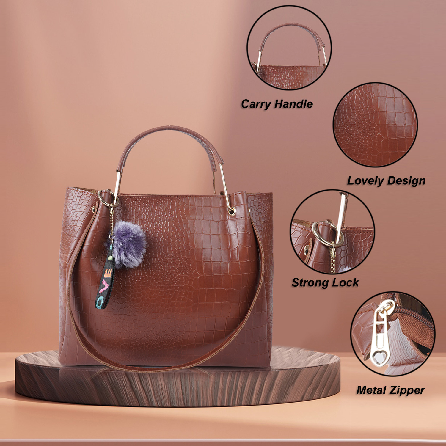 Image of Dressberry Women Brown Handbag
