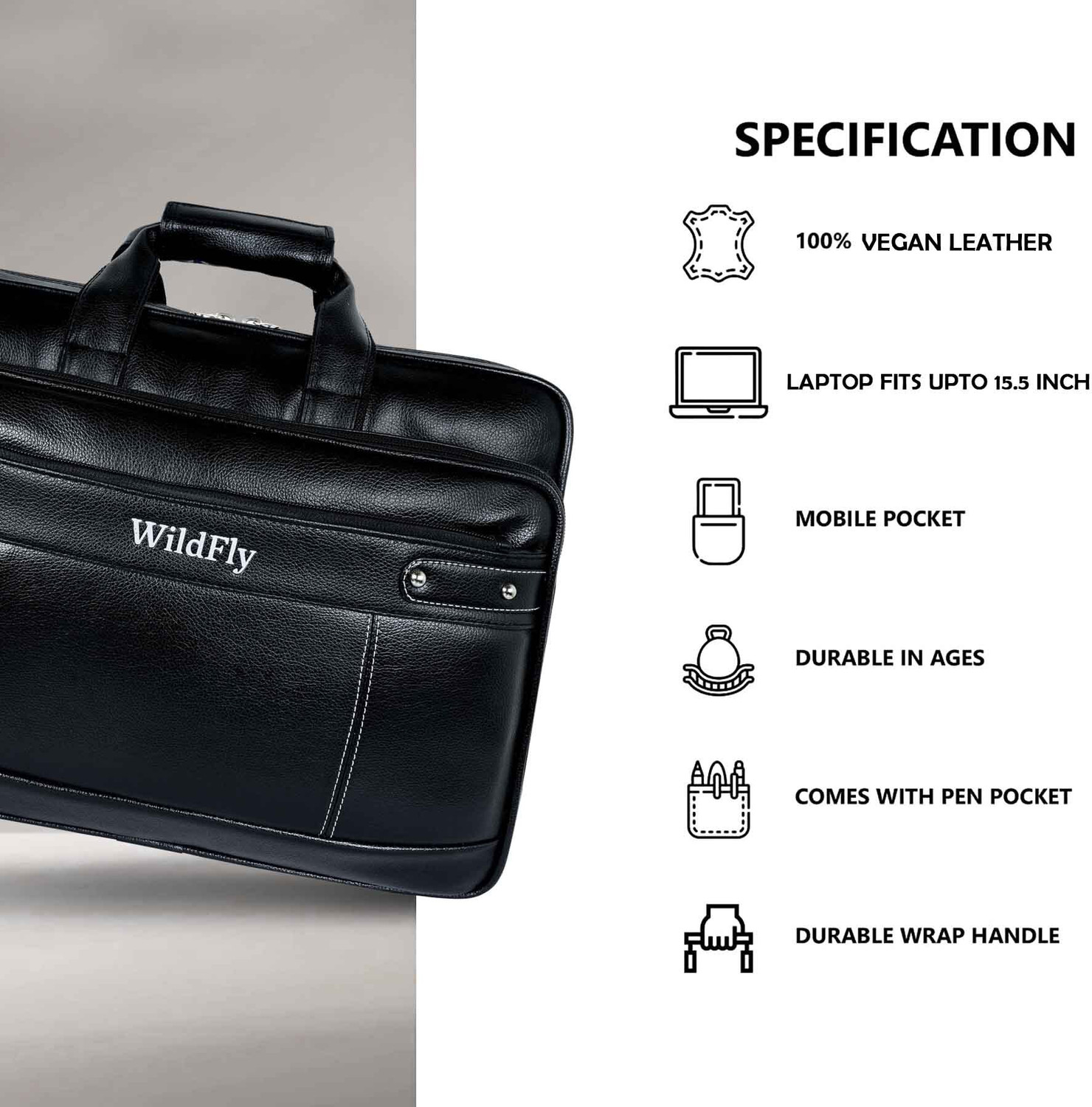 Image of IMPEX Men & Women Black Messenger Bag