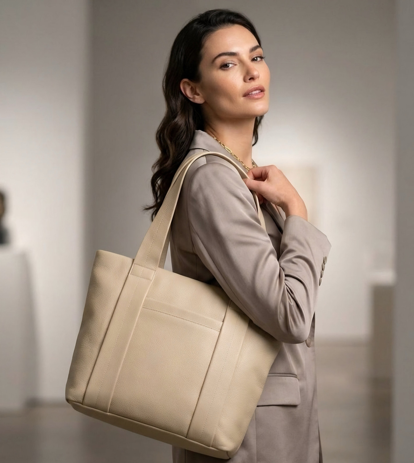 Image of Ross Brown Women Beige Tote