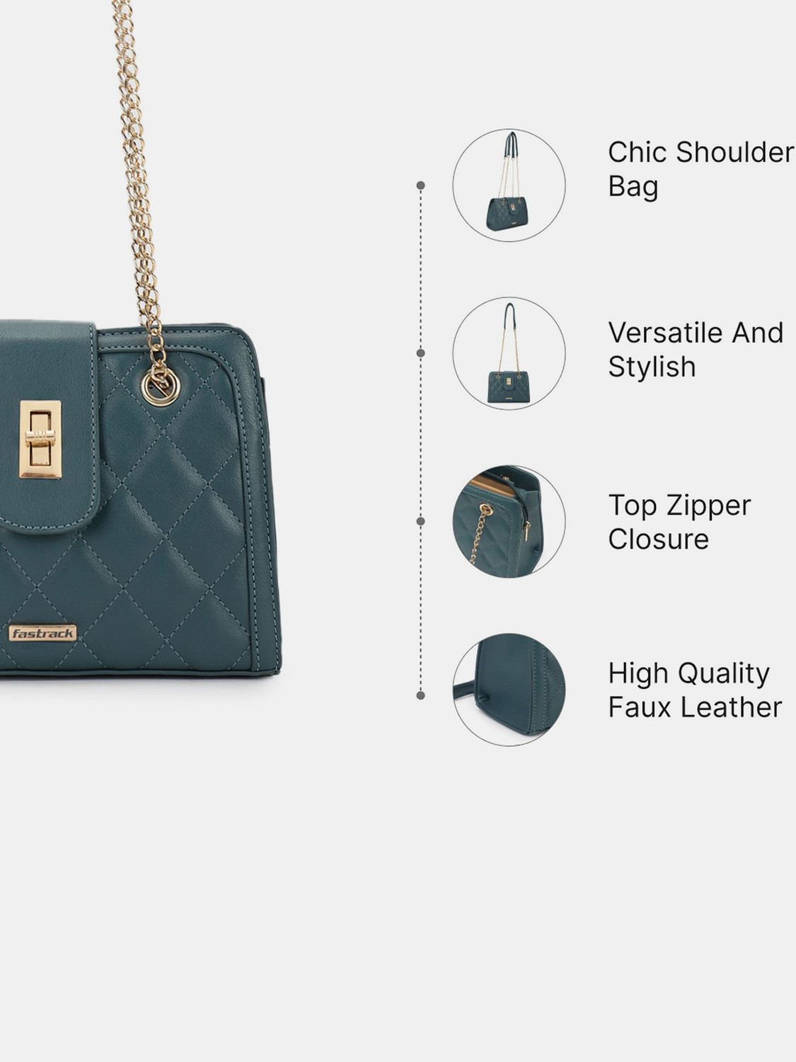 Image of Fastrack Women Blue Shoulder Bag