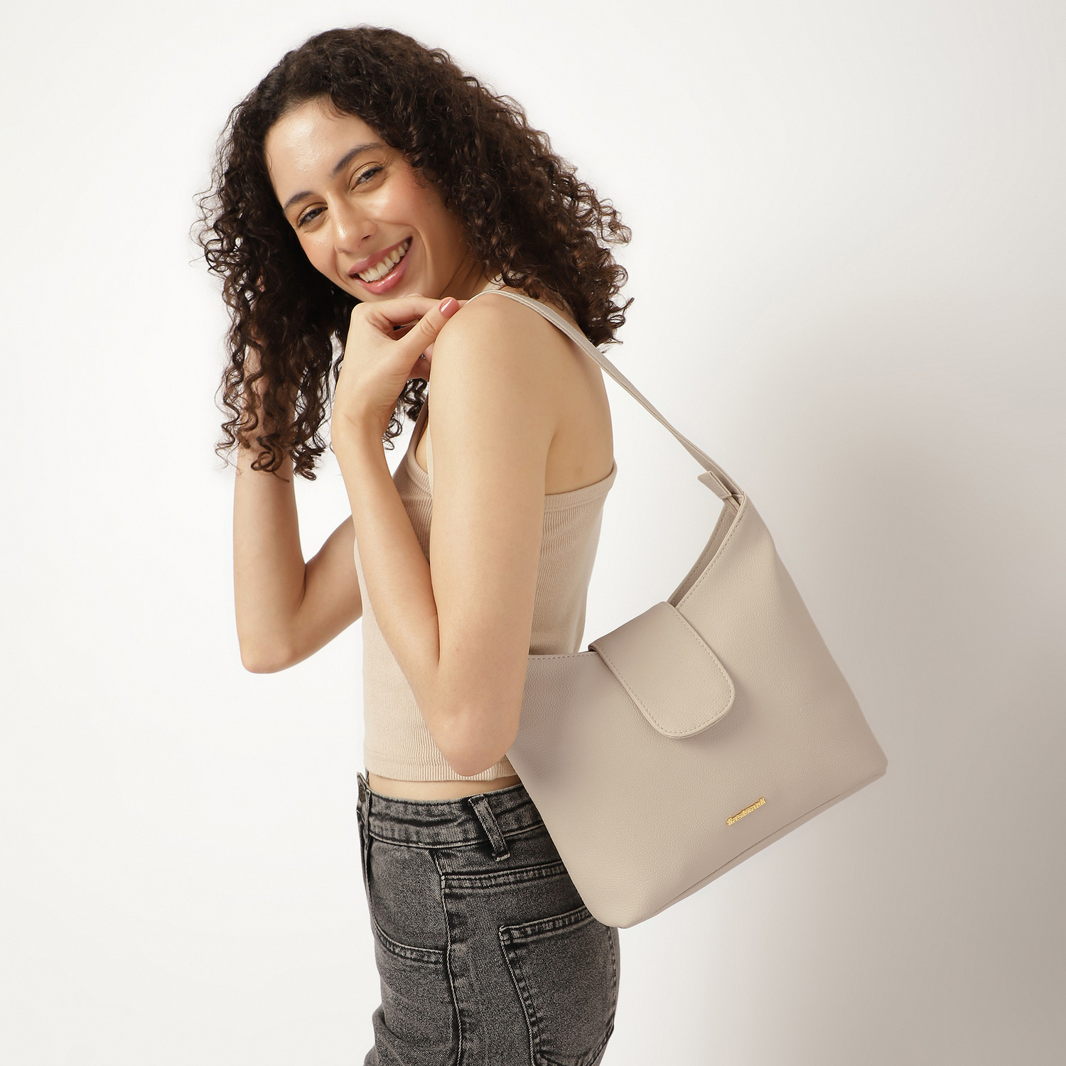 Image of Fastrack Women Beige Shoulder Bag