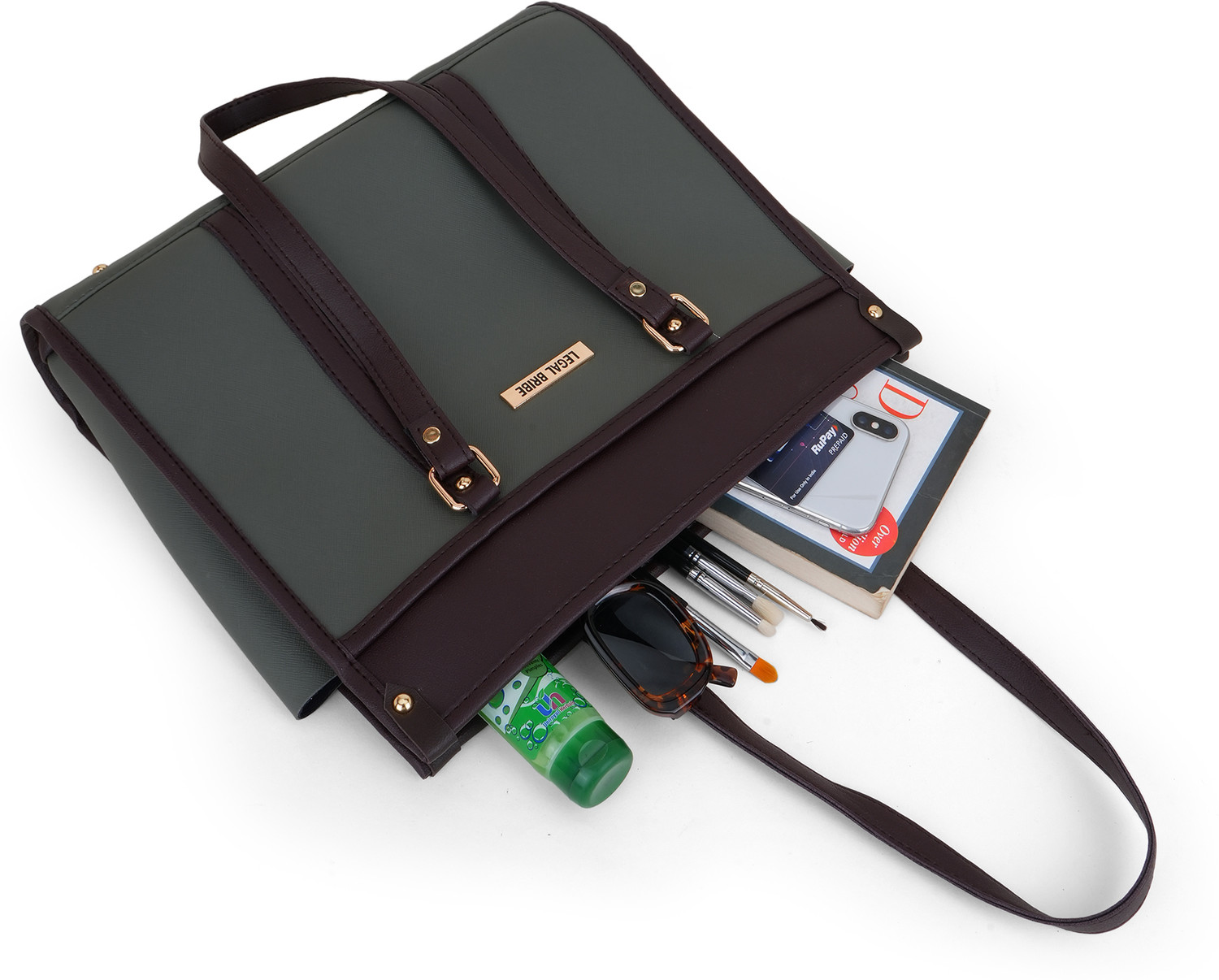 Image of LEGAL BRIBE Women Green Tote