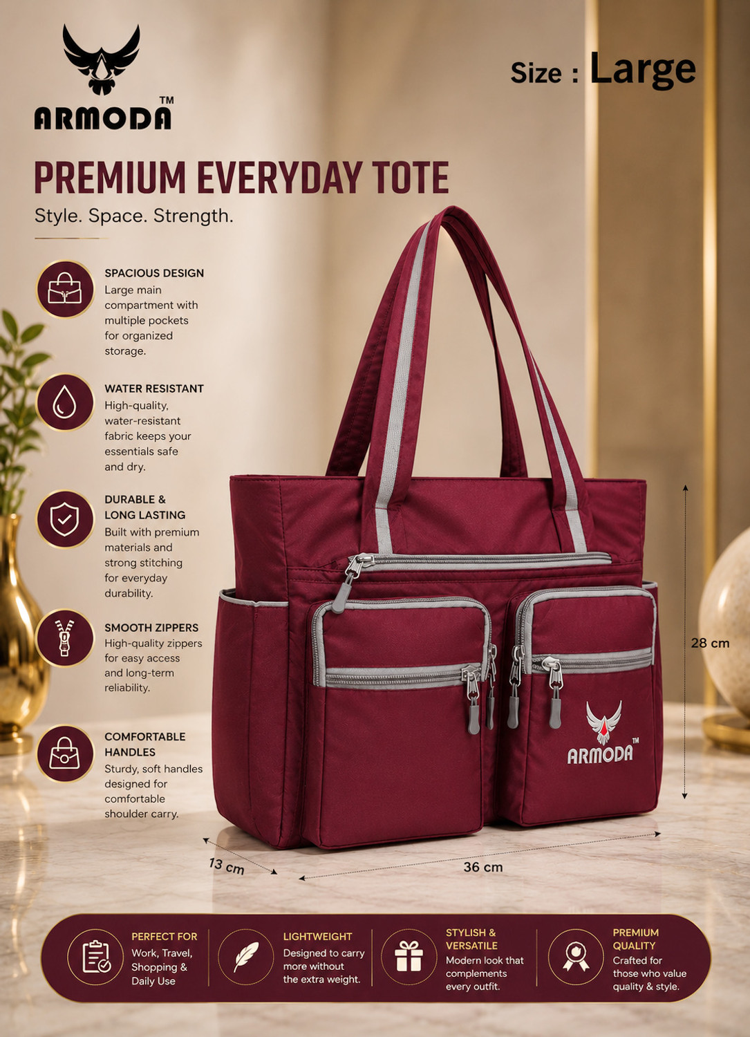 Image of ARMODA Women Maroon Shoulder Bag