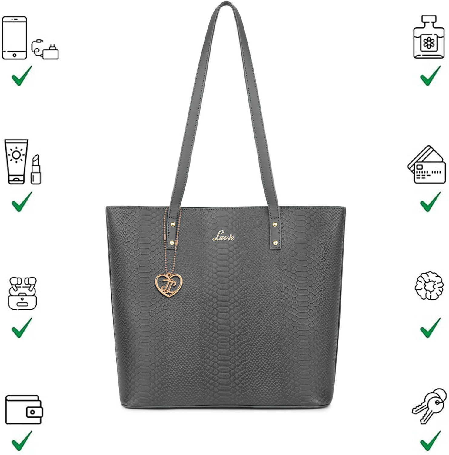 Image of LAVIE Women Grey Tote