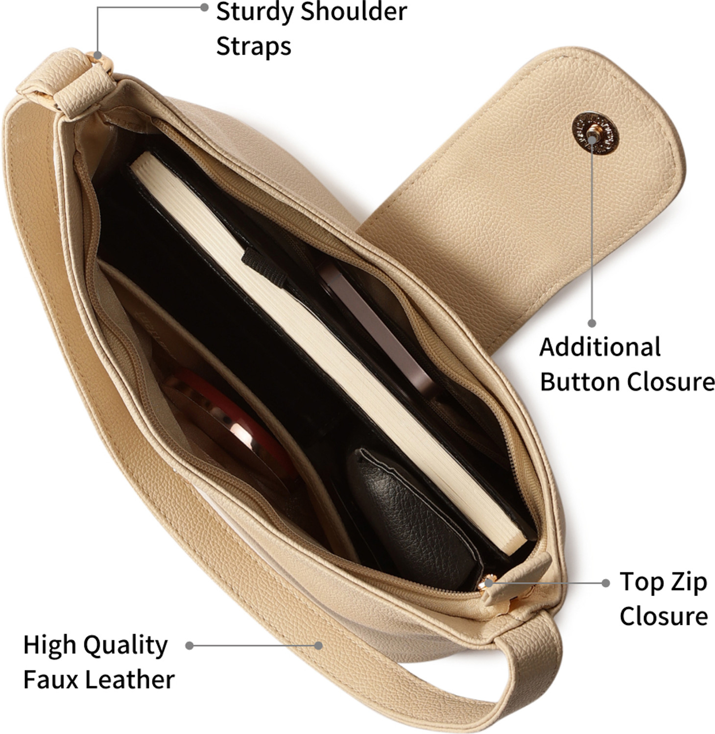 Image of Fastrack Women Beige Shoulder Bag