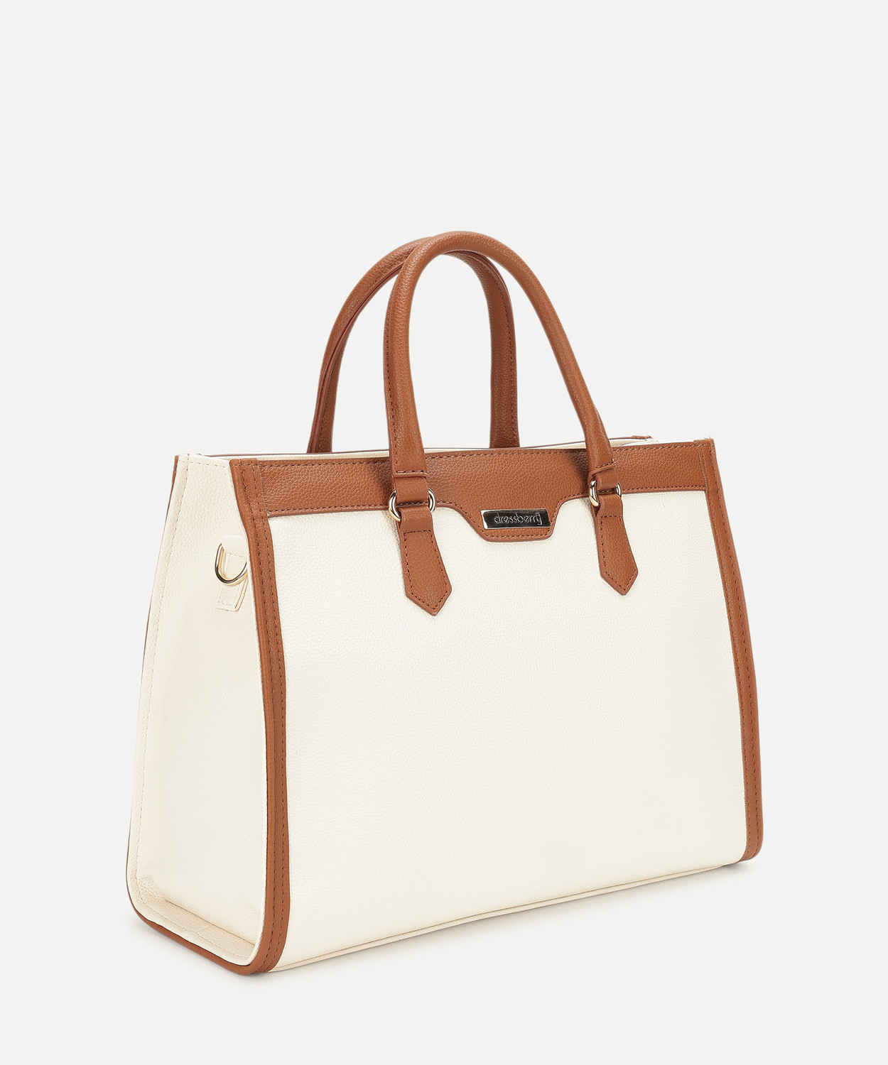 Image of Dressberry Women White, Tan Hand-held Bag