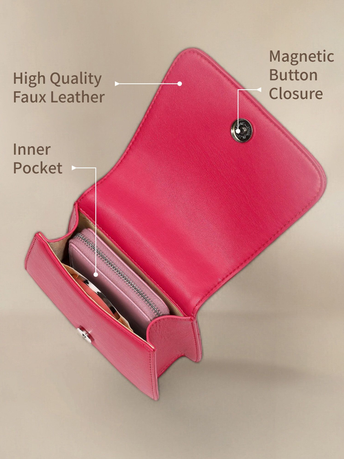 Image of Fastrack Women Pink Sling Bag