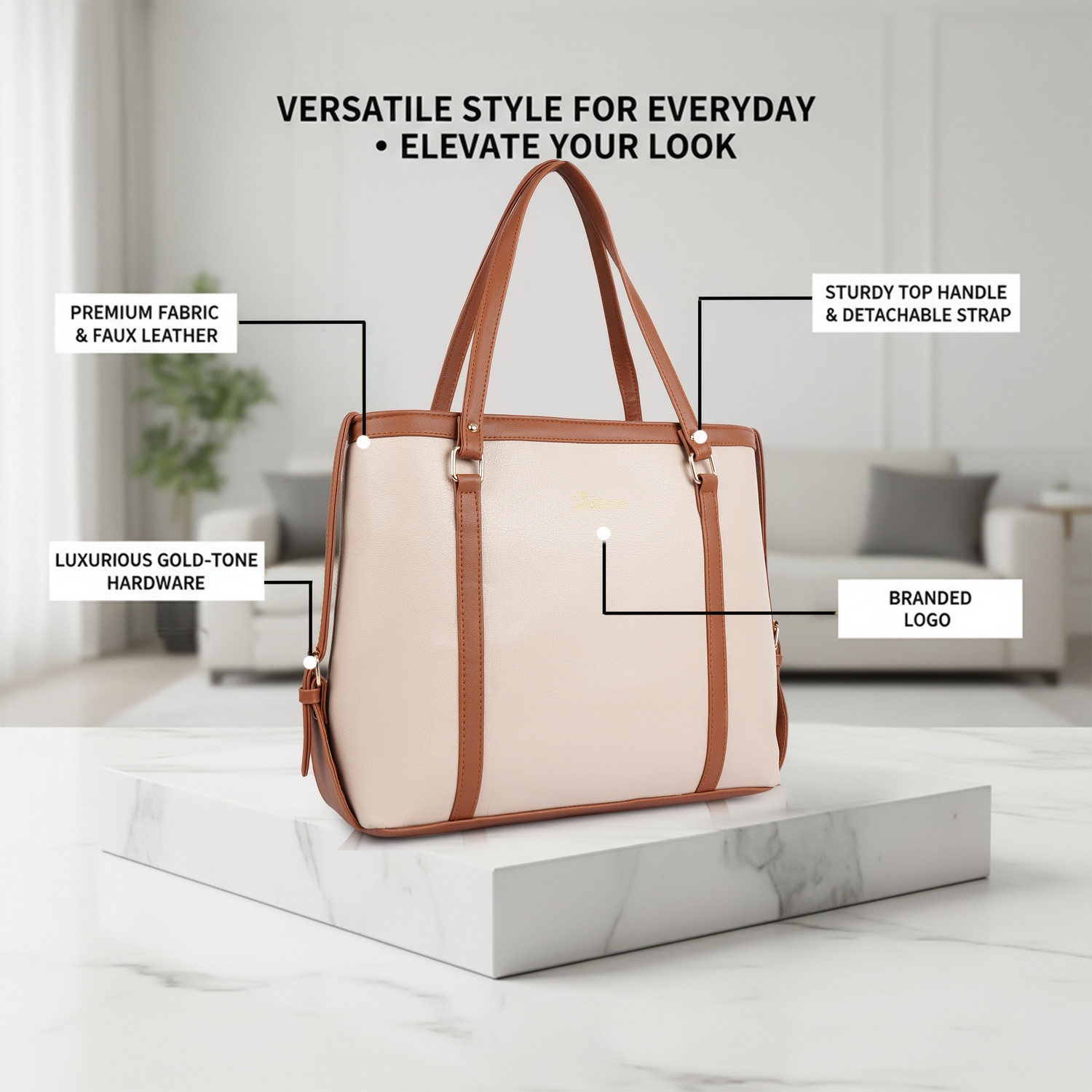 Image of DIXON Women Beige Tote