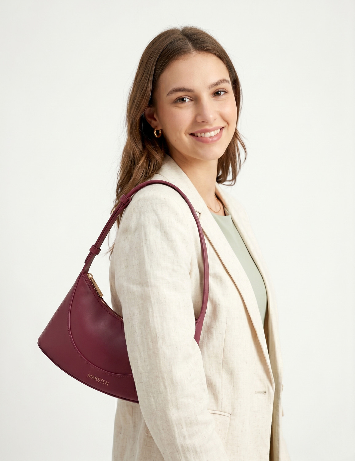 Image of MARSTEN Women Maroon Shoulder Bag