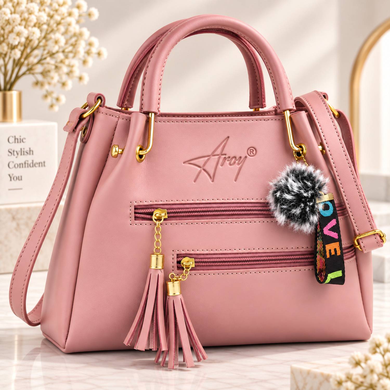 Aroy Women Pink Handbag