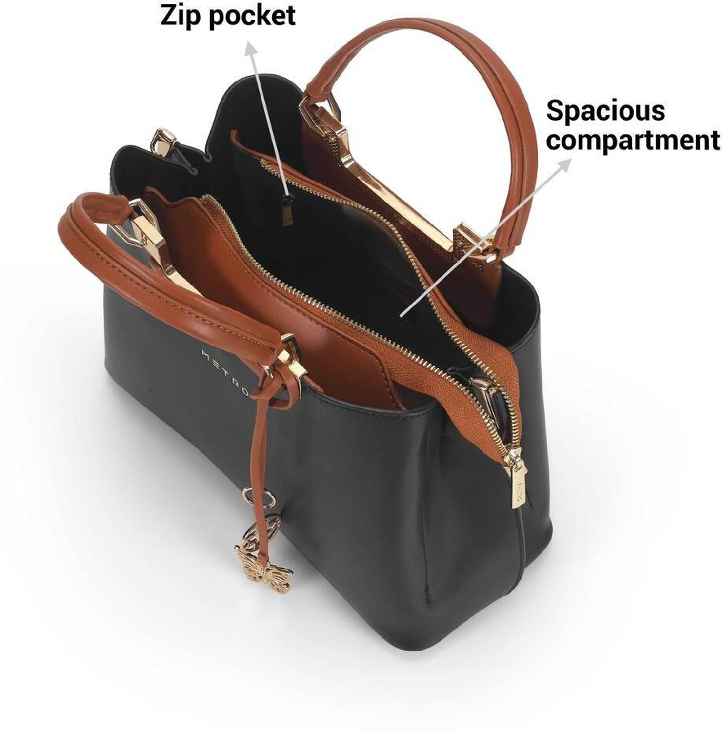 Image of METRO Women Black Satchel