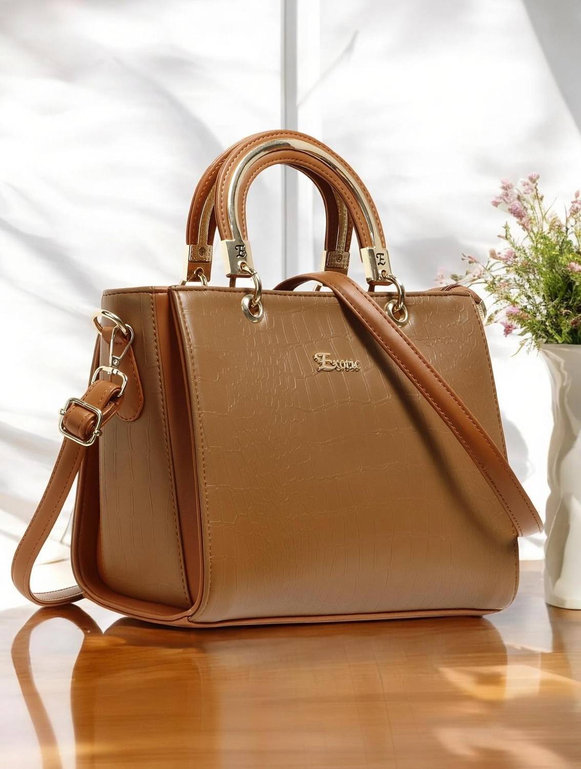 Exotic Women Tan Handbag