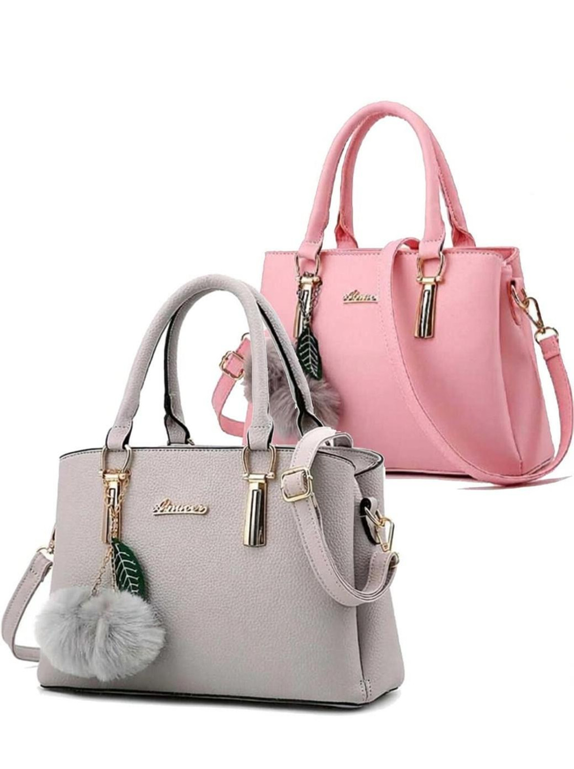 Image of house of common Women Grey, Pink Hand-held Bag