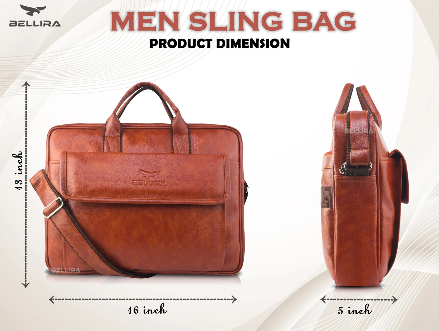 Image of bellira Men & Women Tan Messenger Bag