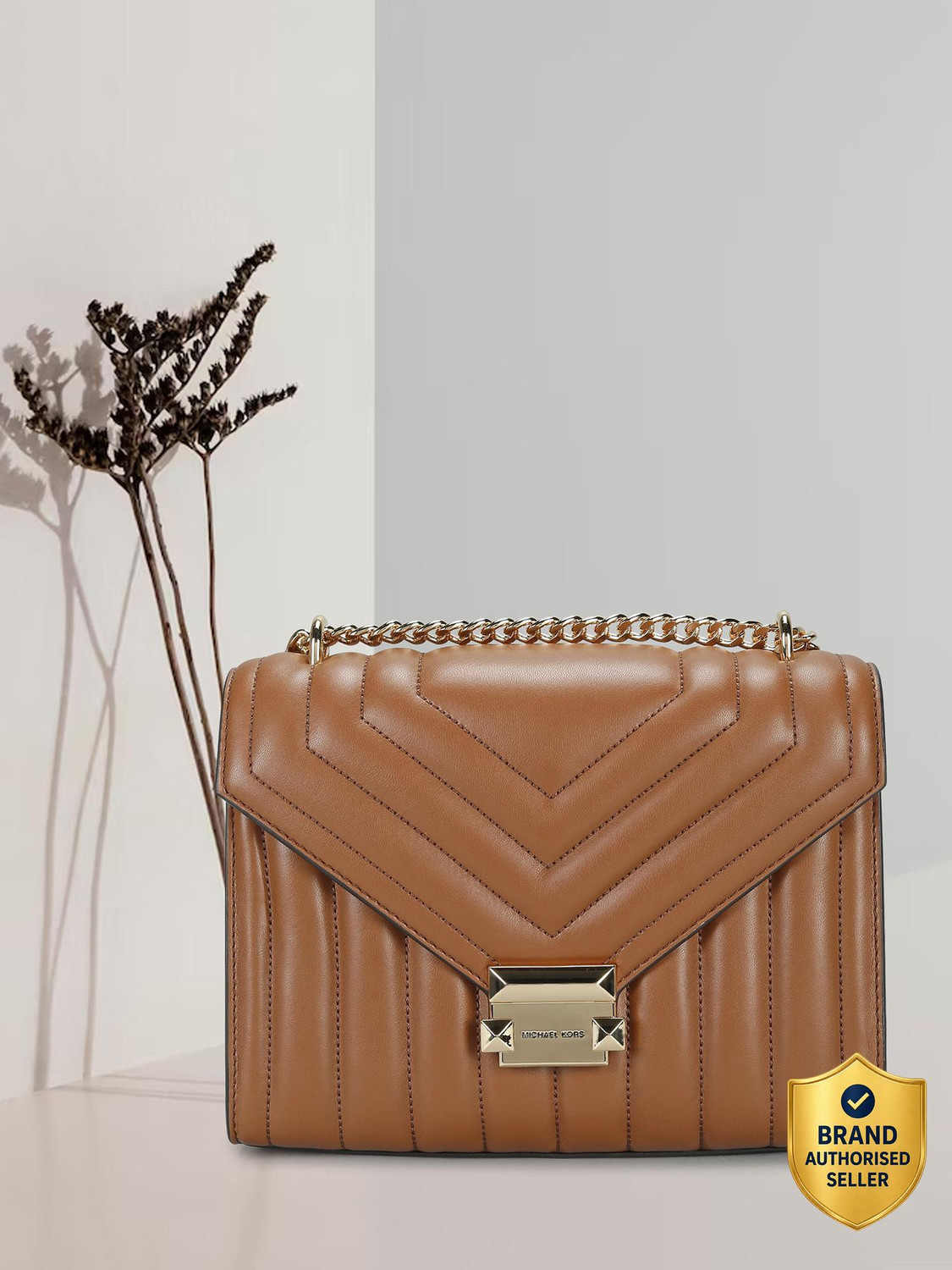 Image of MICHAEL KORS Women Brown Shoulder Bag