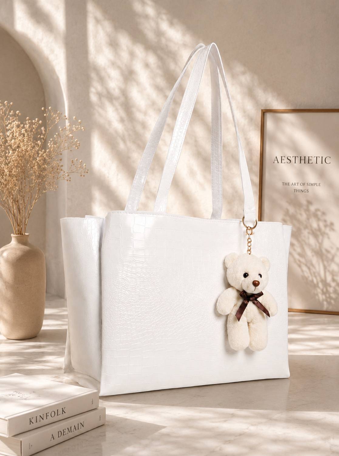 Aesthetic Handbags Women White Tote