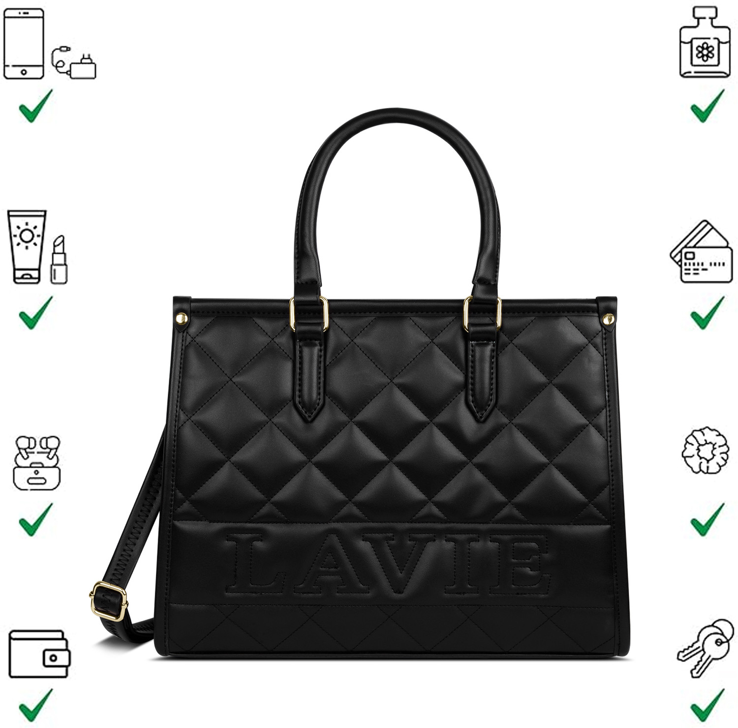 Image of LAVIE Women Black Satchel