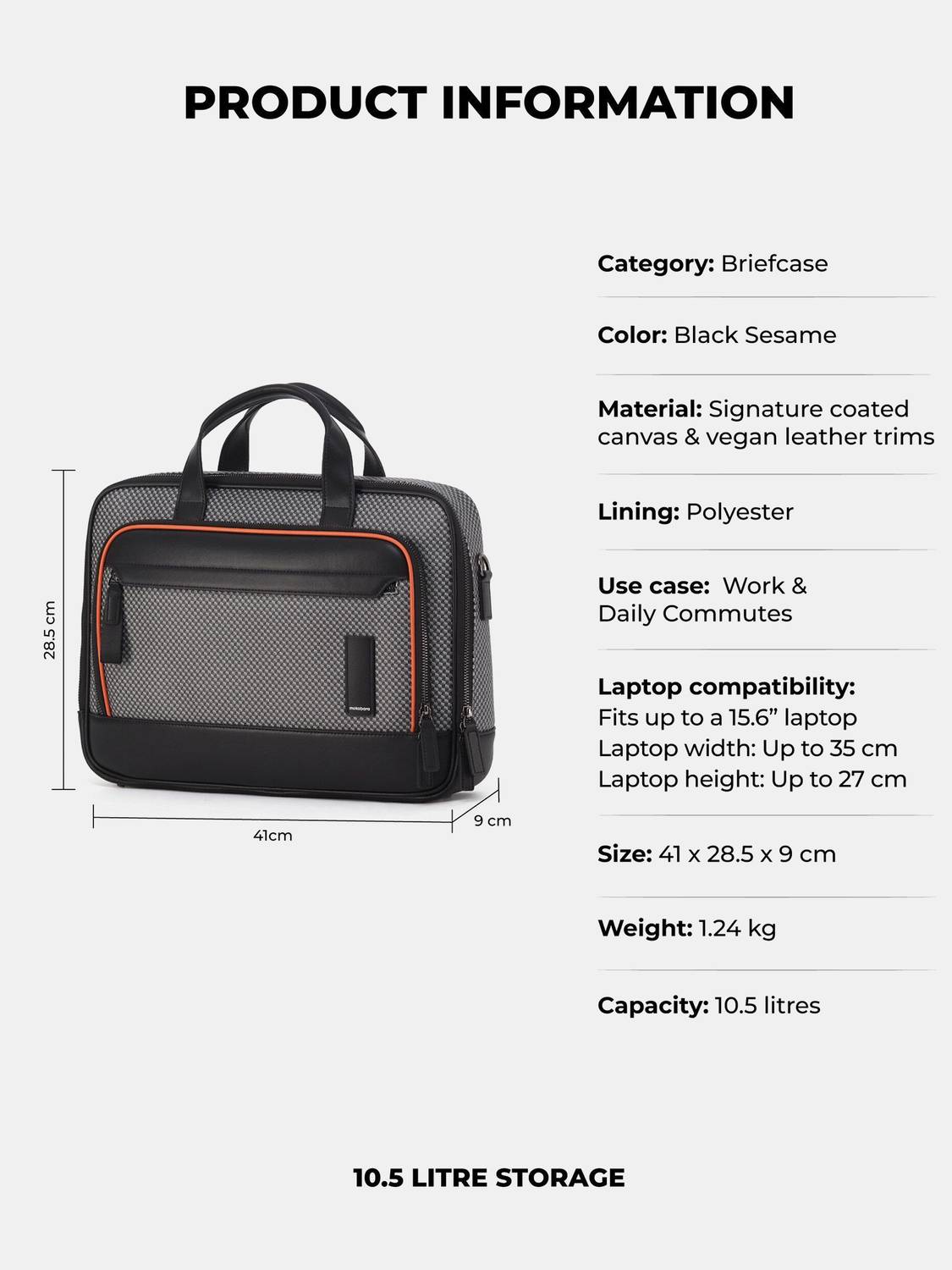 Mokobara Black, Grey Messenger Bag - Image 3