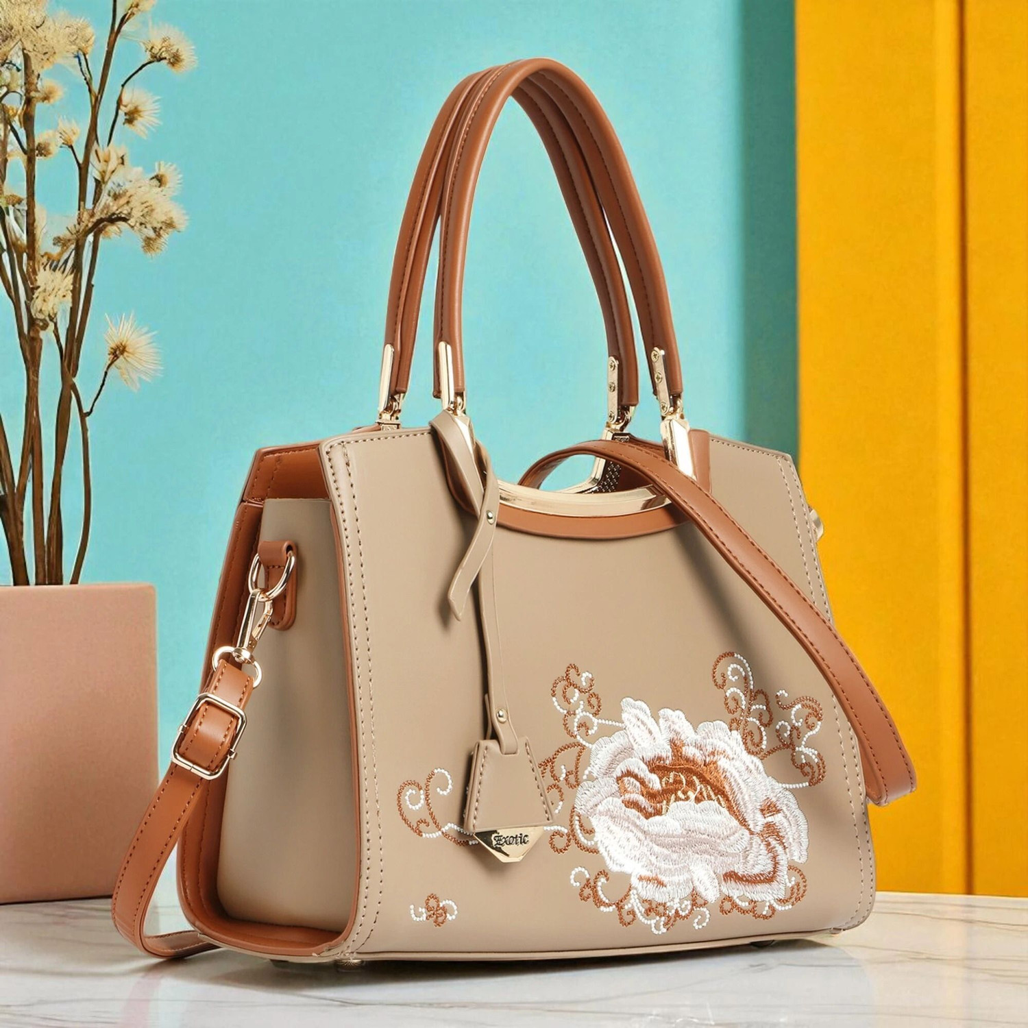 Image of Exotic Women Tan, Beige Handbag