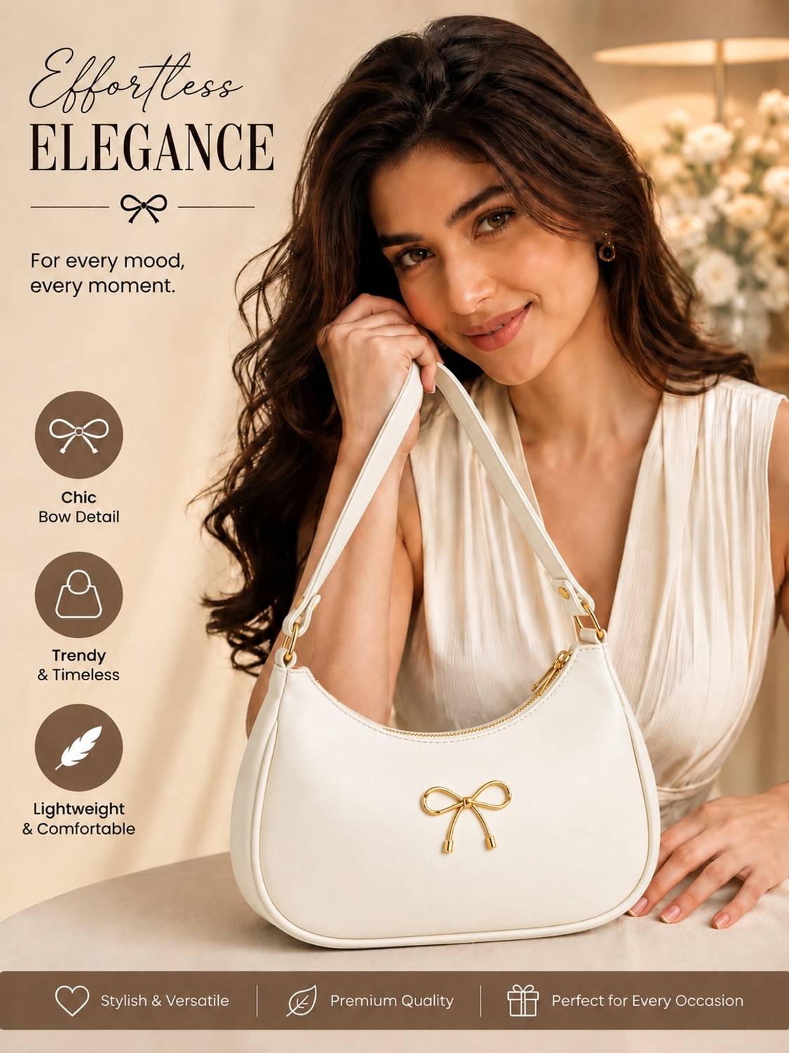 Nexivo Women White Hobo Bag - Image 2
