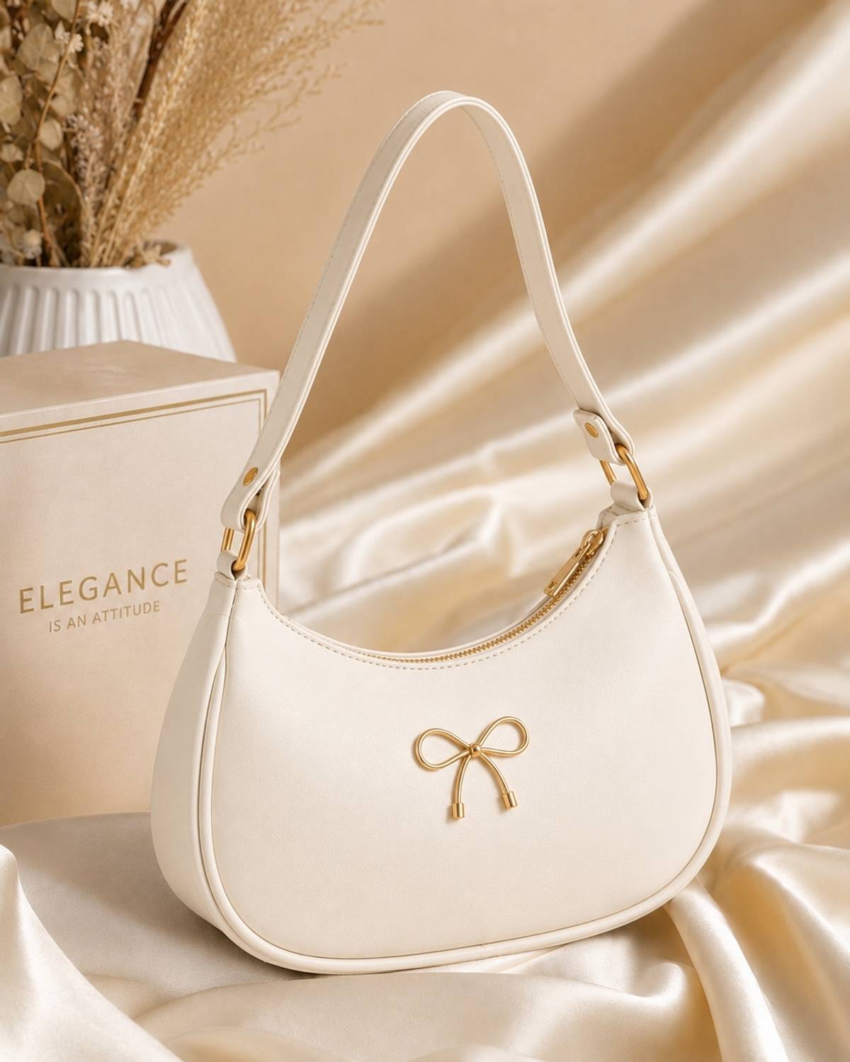 Nexivo Women White Hobo Bag