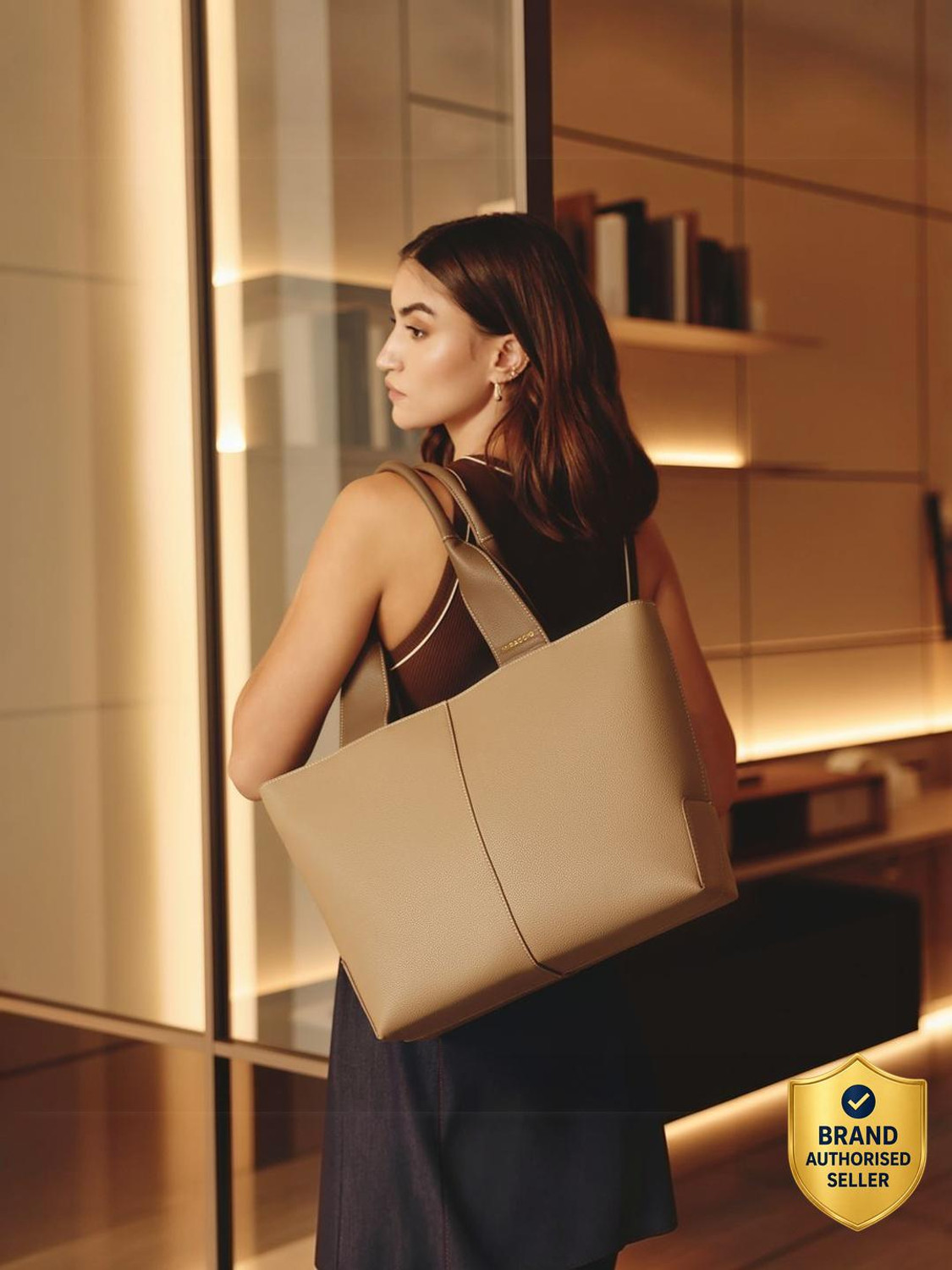 Image of Miraggio Women Khaki Tote