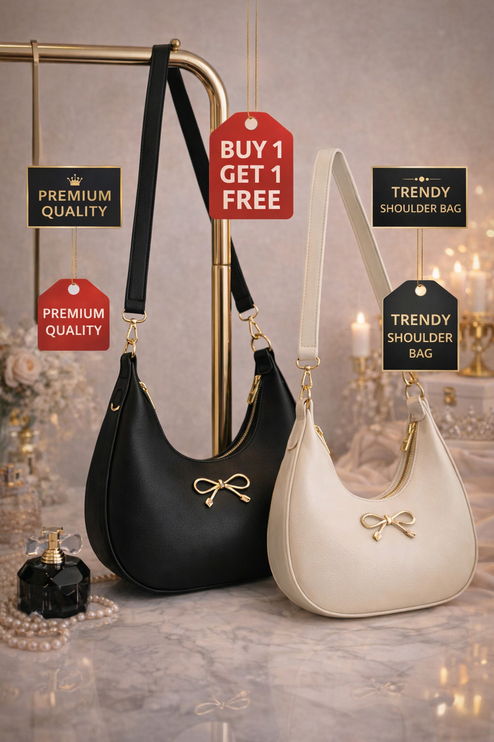 Image of Zenvyra Women Black, Beige Shoulder Bag