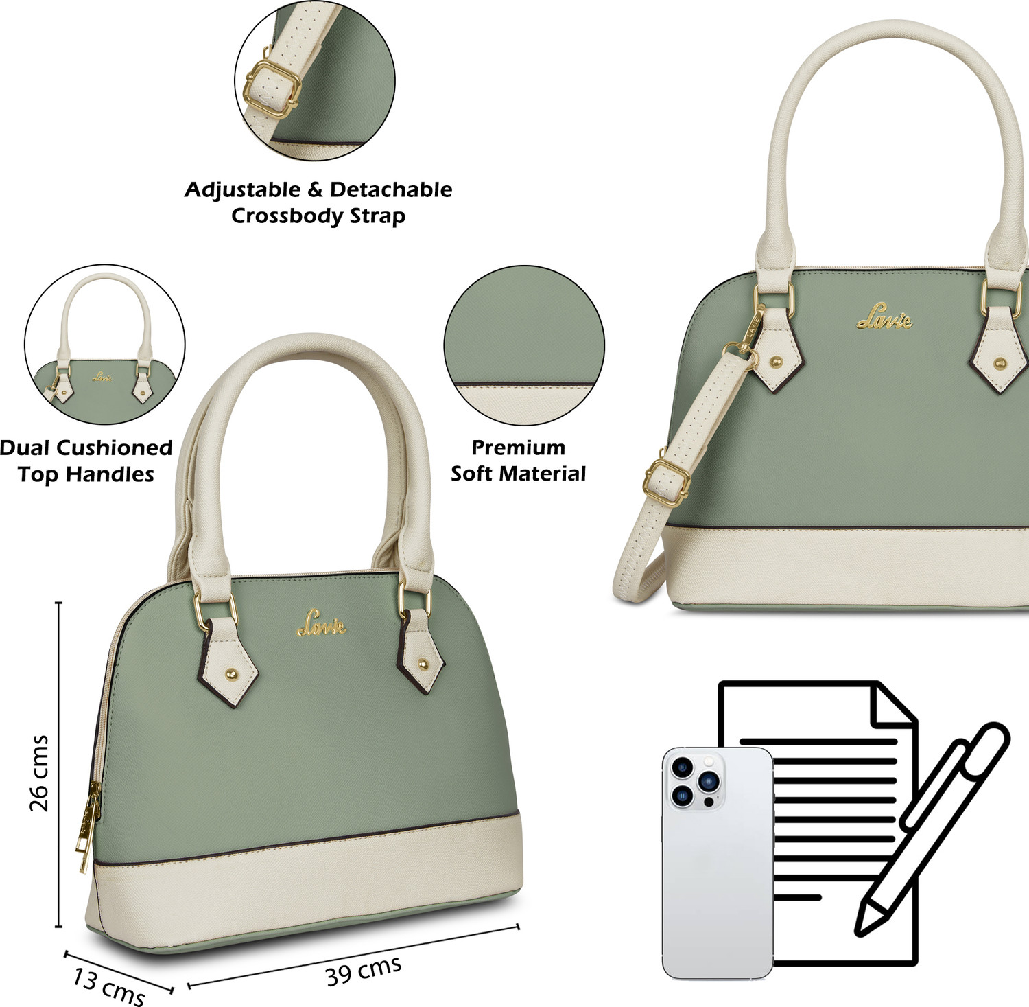 Image of LAVIE Women Green Satchel