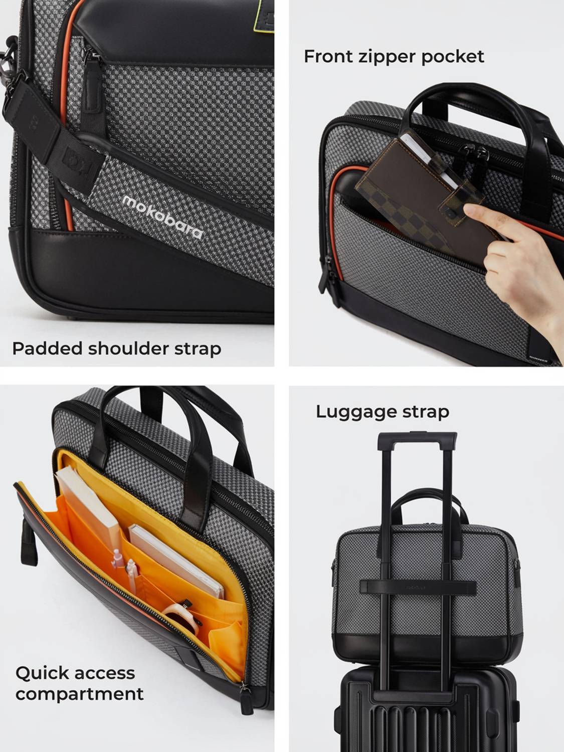 Mokobara Black, Grey Messenger Bag - Image 5