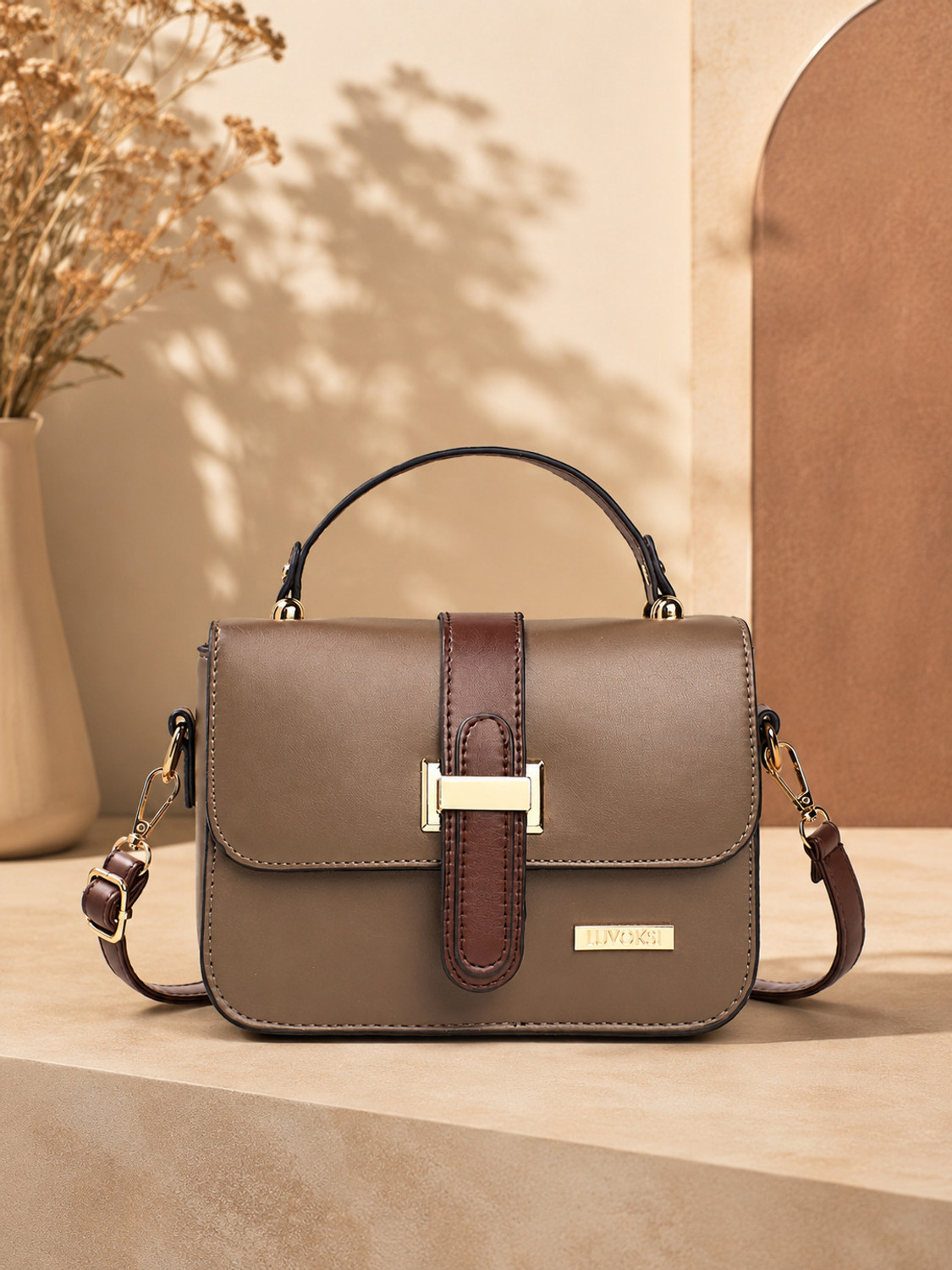 LUVOKSI Women Brown, Brown Sling Bag