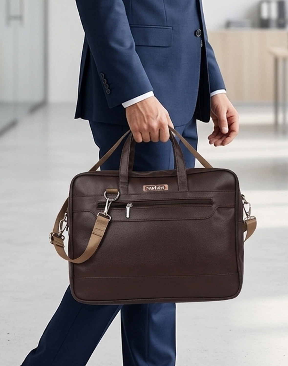 Image of faroma Men Brown Messenger Bag