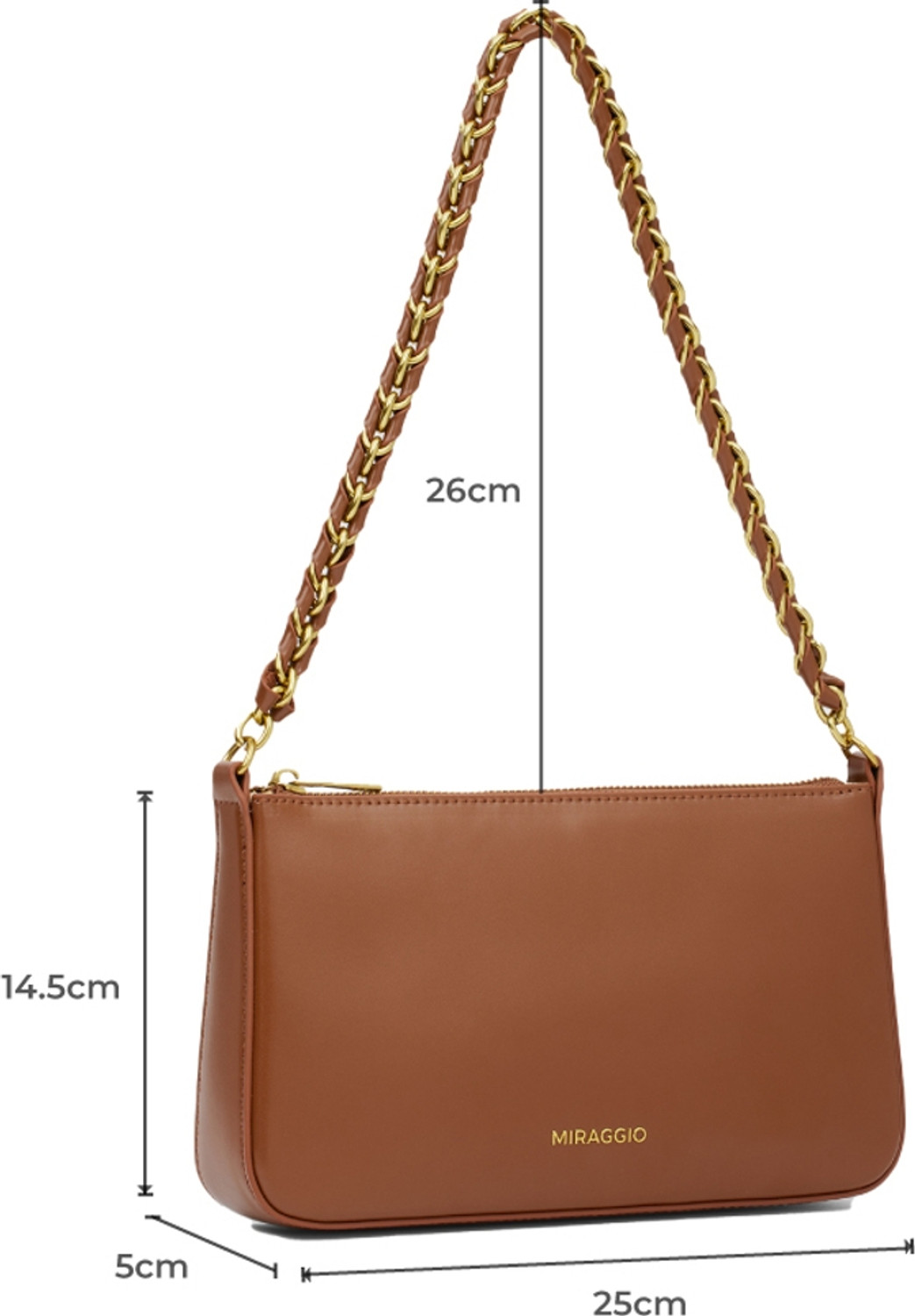 Image of Miraggio Women Brown Shoulder Bag
