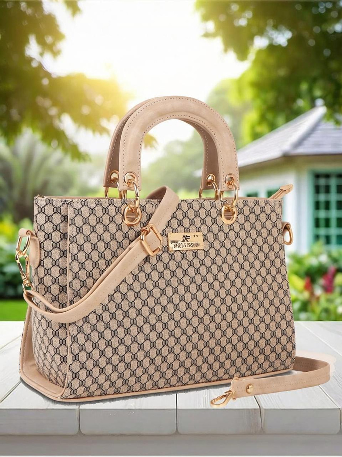 SXF SPEED X FASHION Women Beige Sling Bag