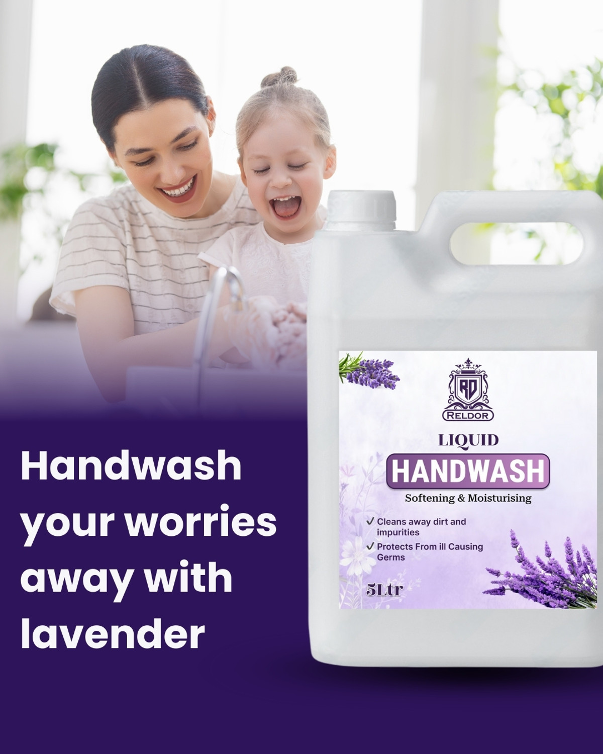 Image of RELDOR Gentle Lavender Touch of Lotion Foaming Hand Wash Hand Wash Can