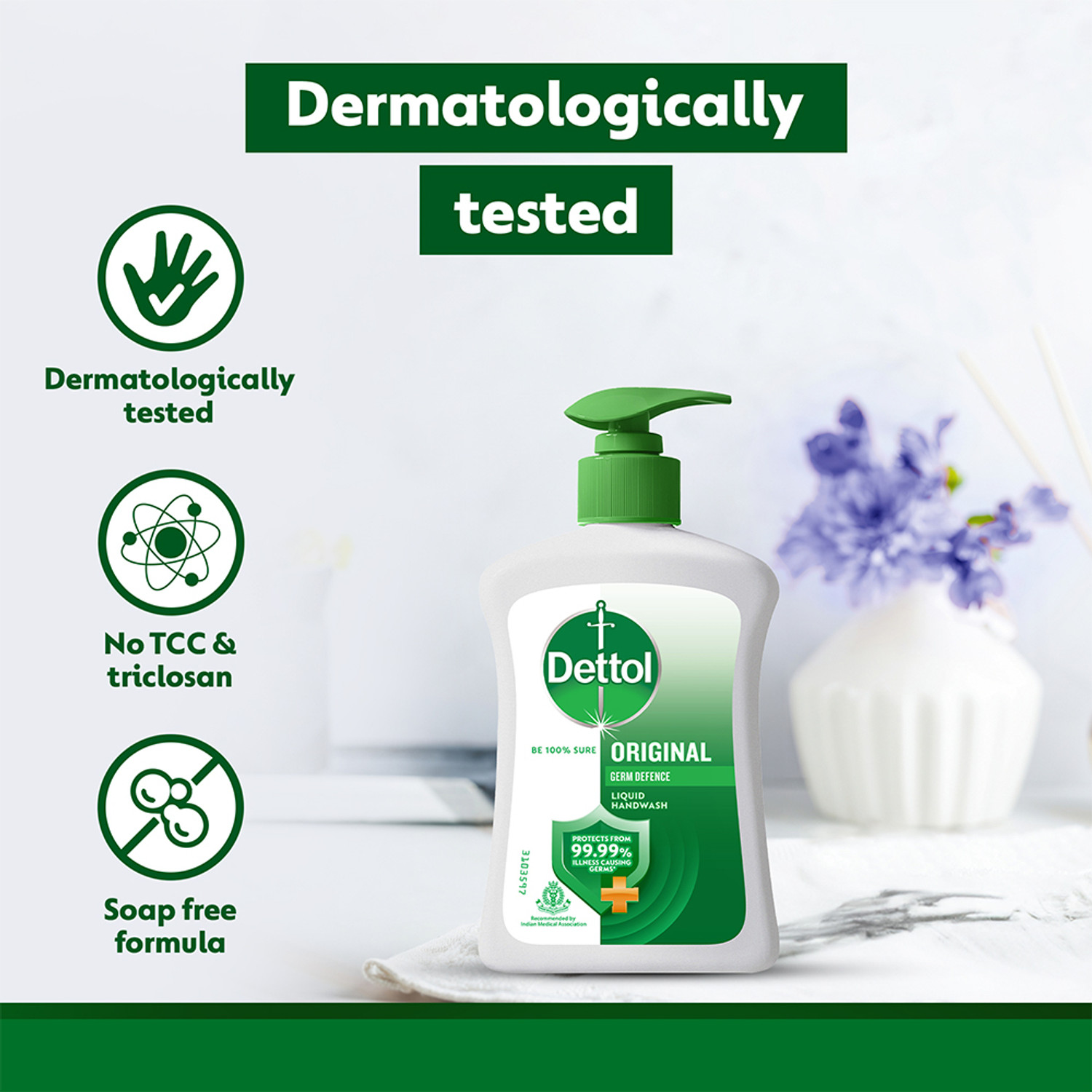 Image of Dettol Original , liquid for bottle, no powder, 10X Germ Protection, soap Hand Wash Bottle