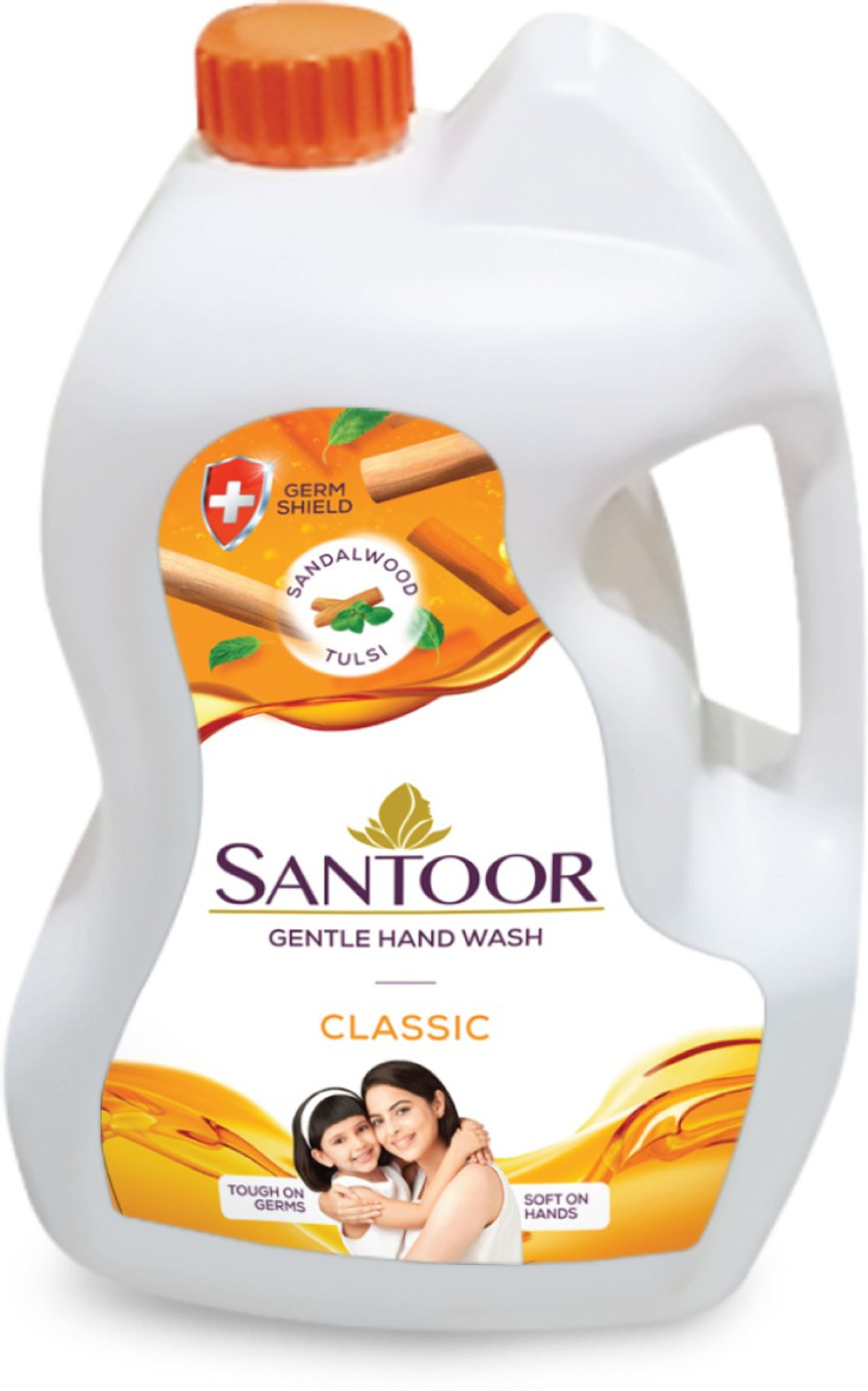 Image of Santoor Classic Gentle with Goodness of Sandalwood & Tulsi Hand Wash Bottle