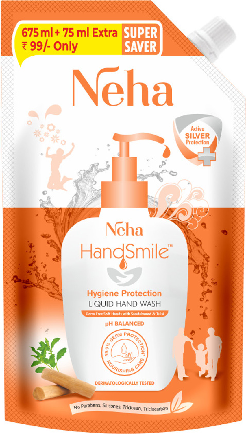 Image of Neha Herbals Neha Handsmile Balance & Hygiene Protection Refill Combo Hand Wash Refill Pouch