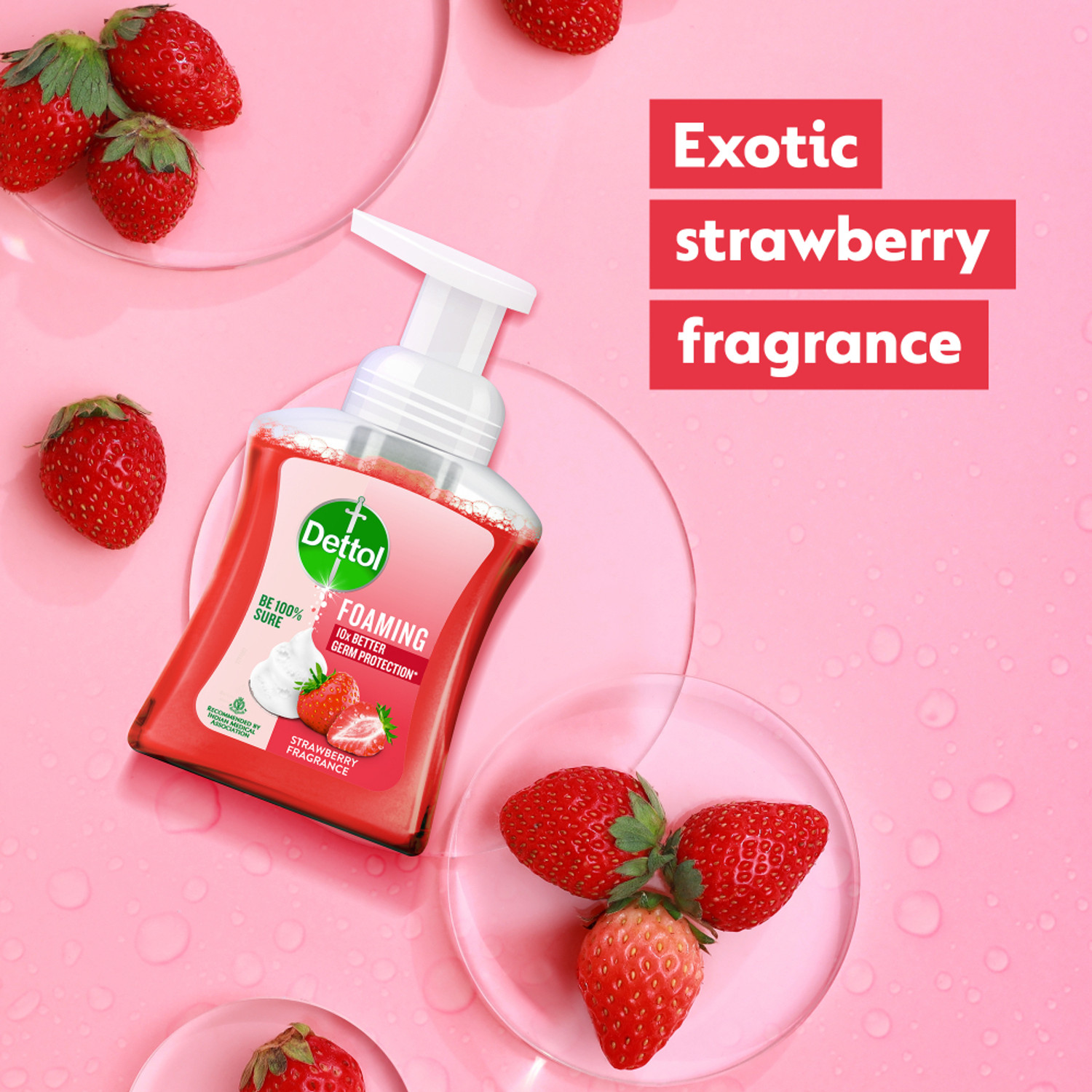 Image of Dettol Foaming , liquid for Bottle, Strawberry & Aloe Combo, no powder, soap Hand Wash Refill Pouch