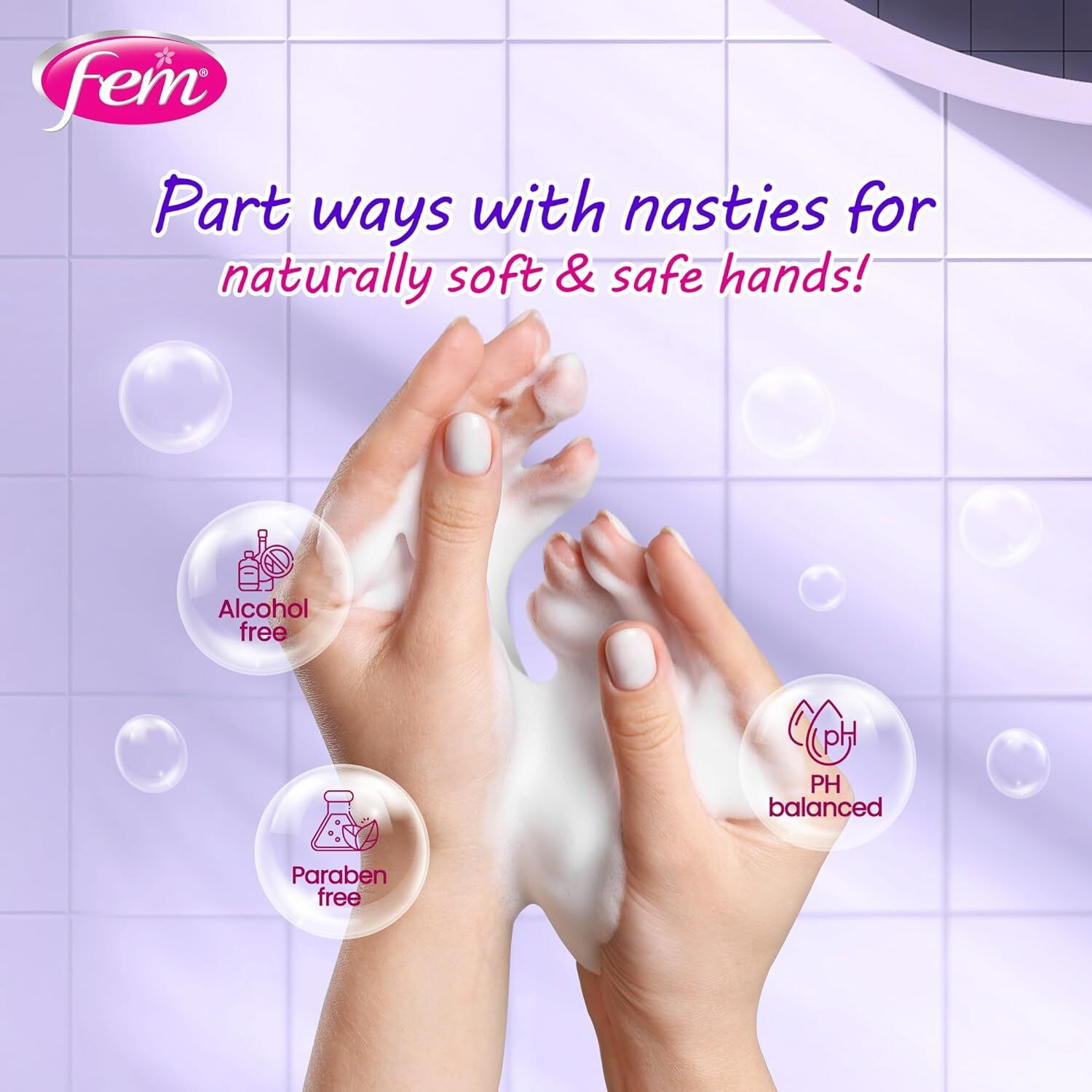 Image of Fem Floral Bouquet + Fruity Squash Liquid Handwash - Pack of 2 | With Coconut Milk Hand Wash Refill Pouch