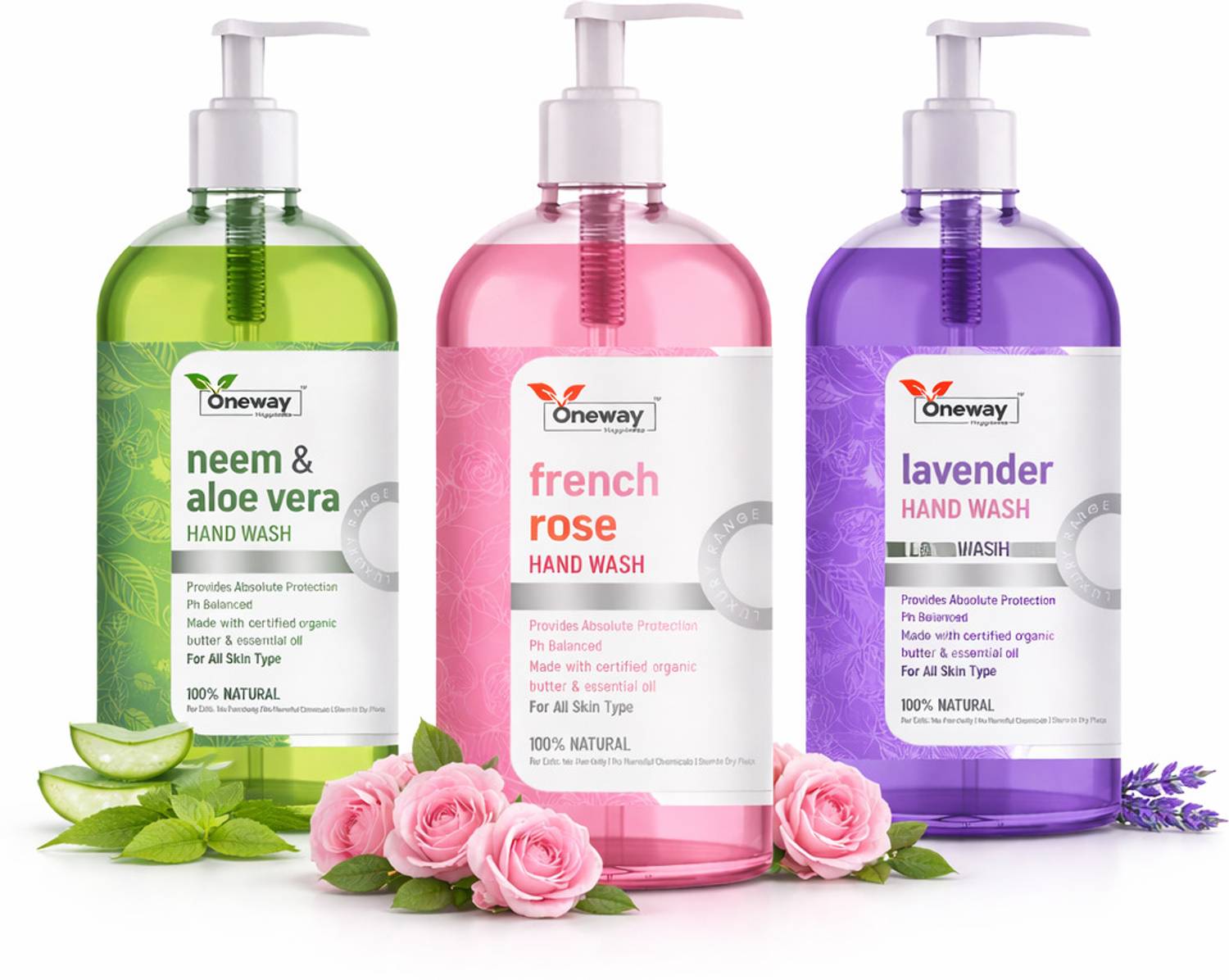 Oneway Happiness Liquid Hand Wash Combo Pack of 3 - Image 1