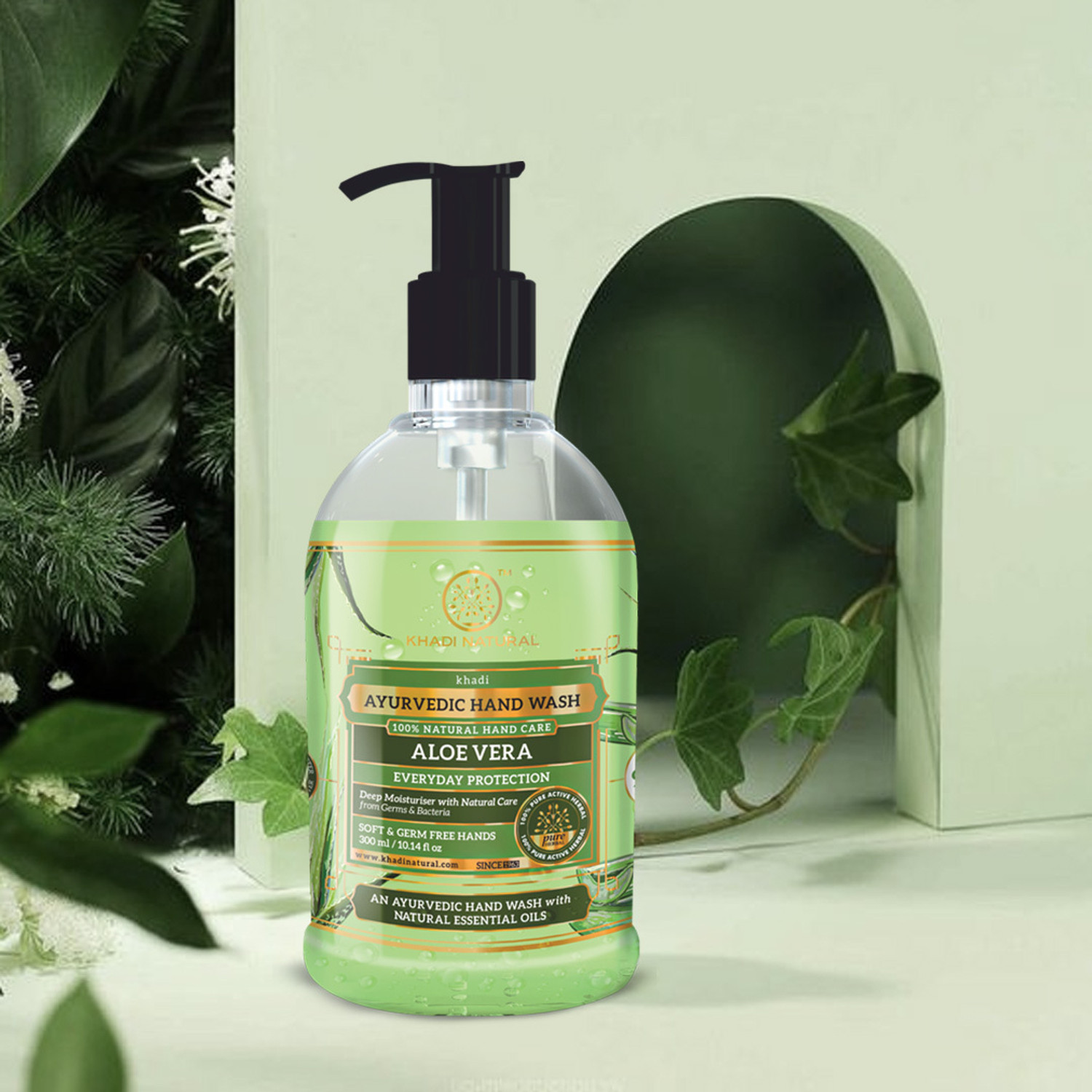 Image of KHADI NATURAL Everyday Protection AloeVera Hand Wash Bottle + Dispenser