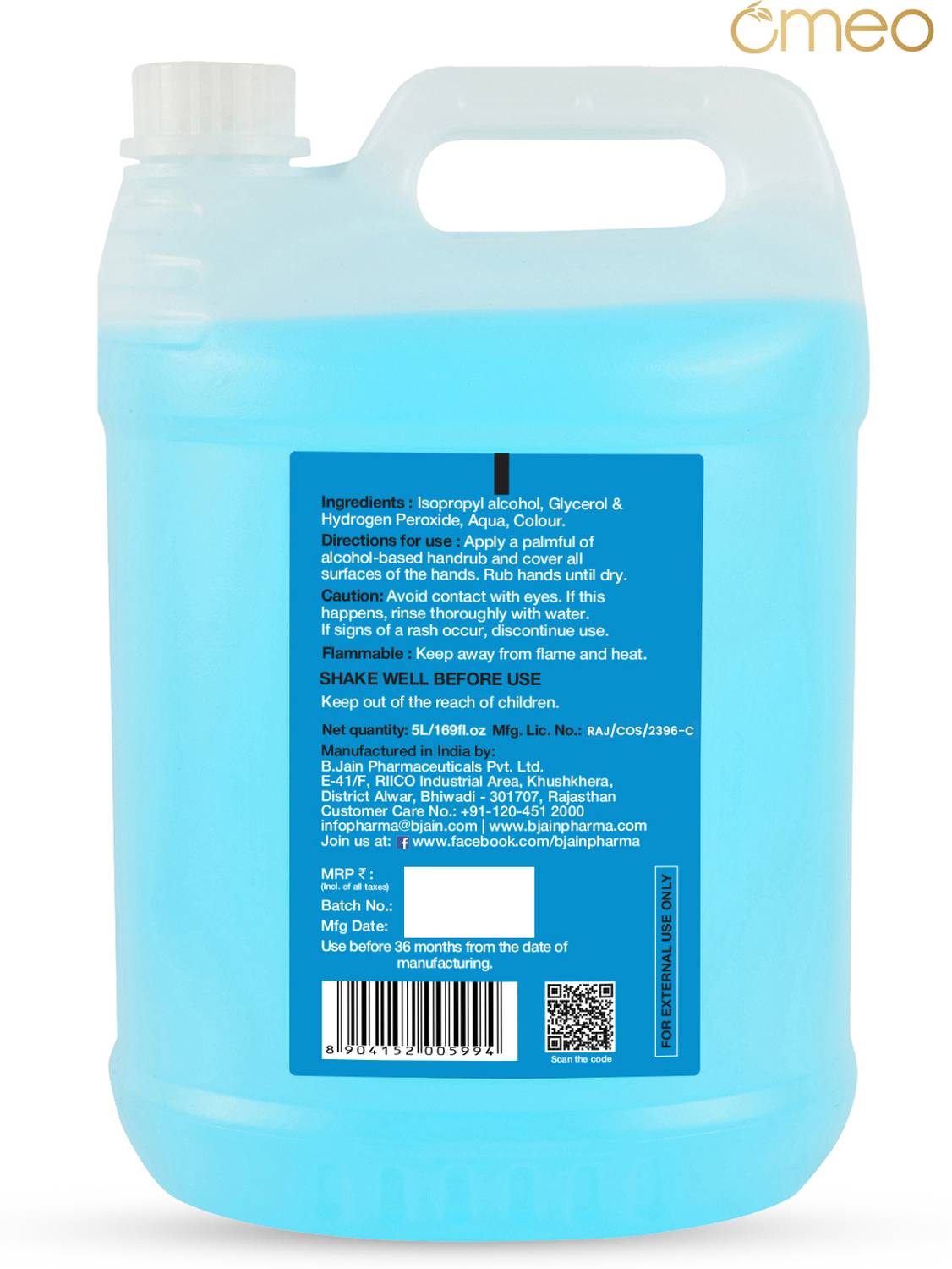 Omeo Instant Liquid Sanitizer 70% Alcohol 5 Pack - Image 5