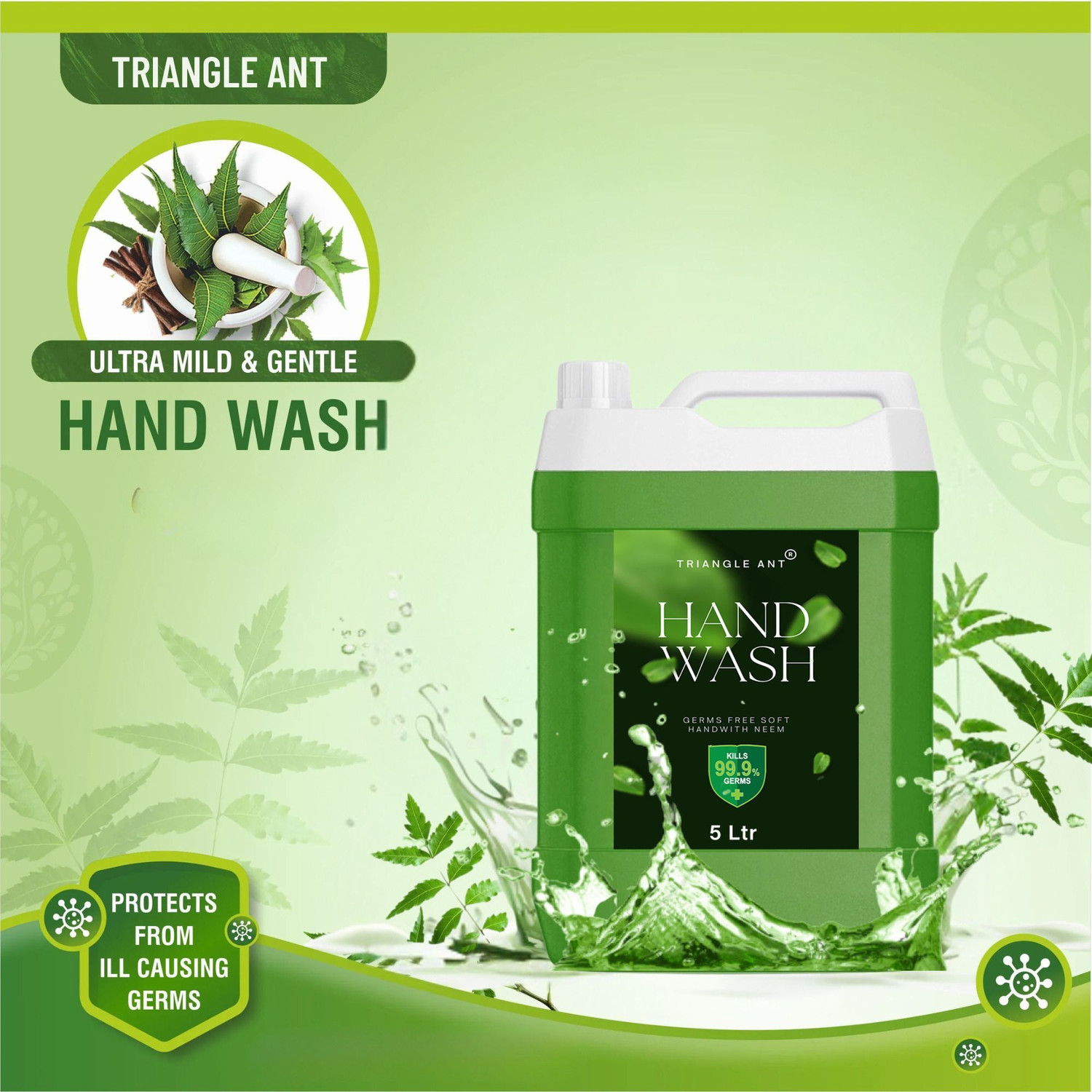 Image of Triangle Ant Liquid Refill - Power of Lemon Neem | Moisturizing Germ Protection Hand Wash Can