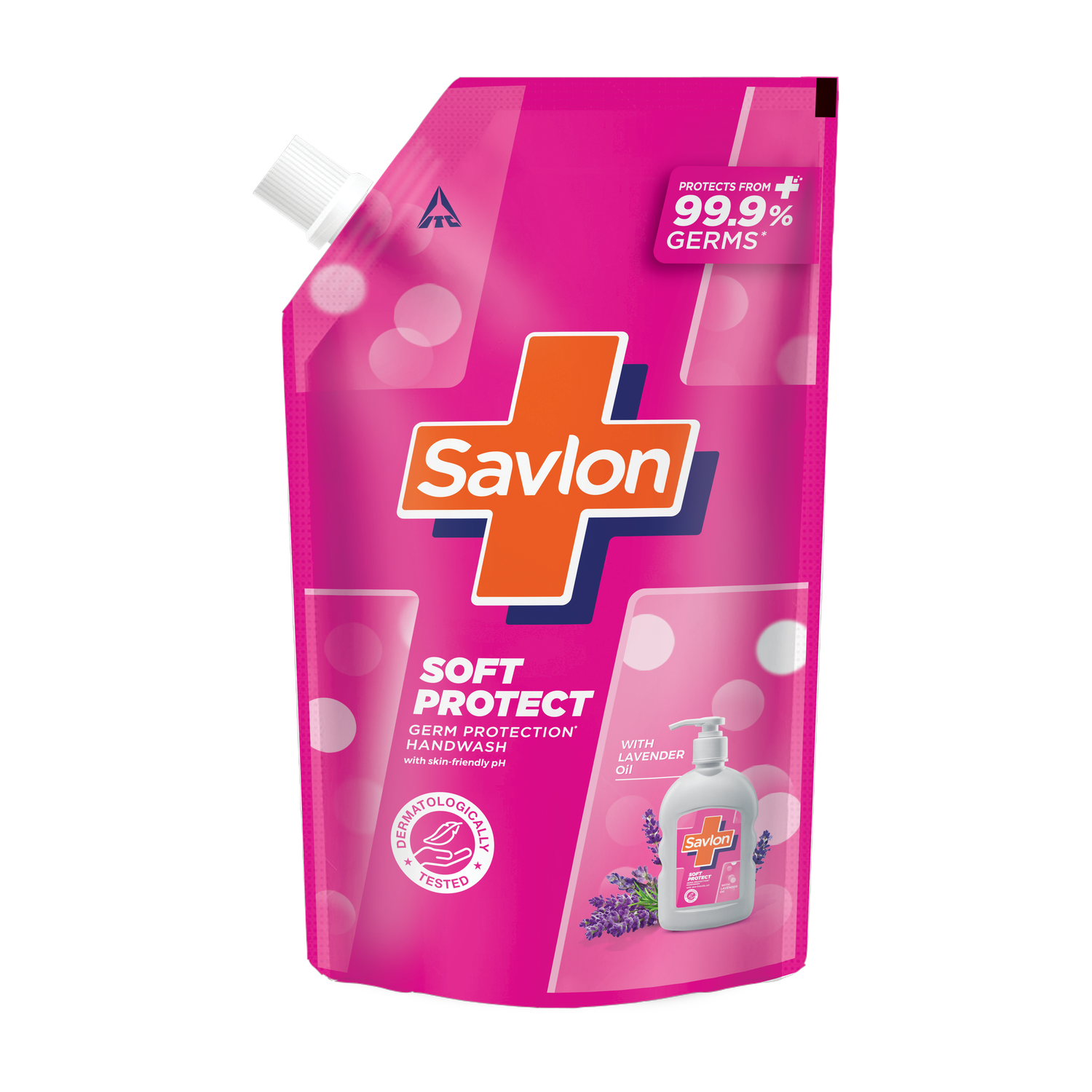 Image of Savlon Soft Protect Hand Wash with Lavender Oil , Skin Friendly pH,Refill Hand Wash Pouch