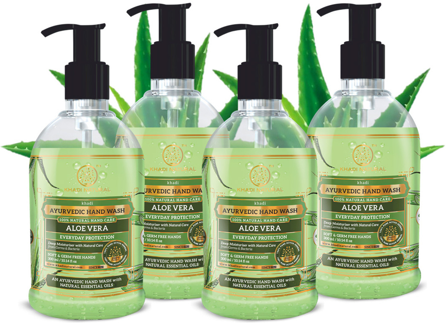 Image of KHADI NATURAL Everyday Protection AloeVera Hand Wash Bottle + Dispenser